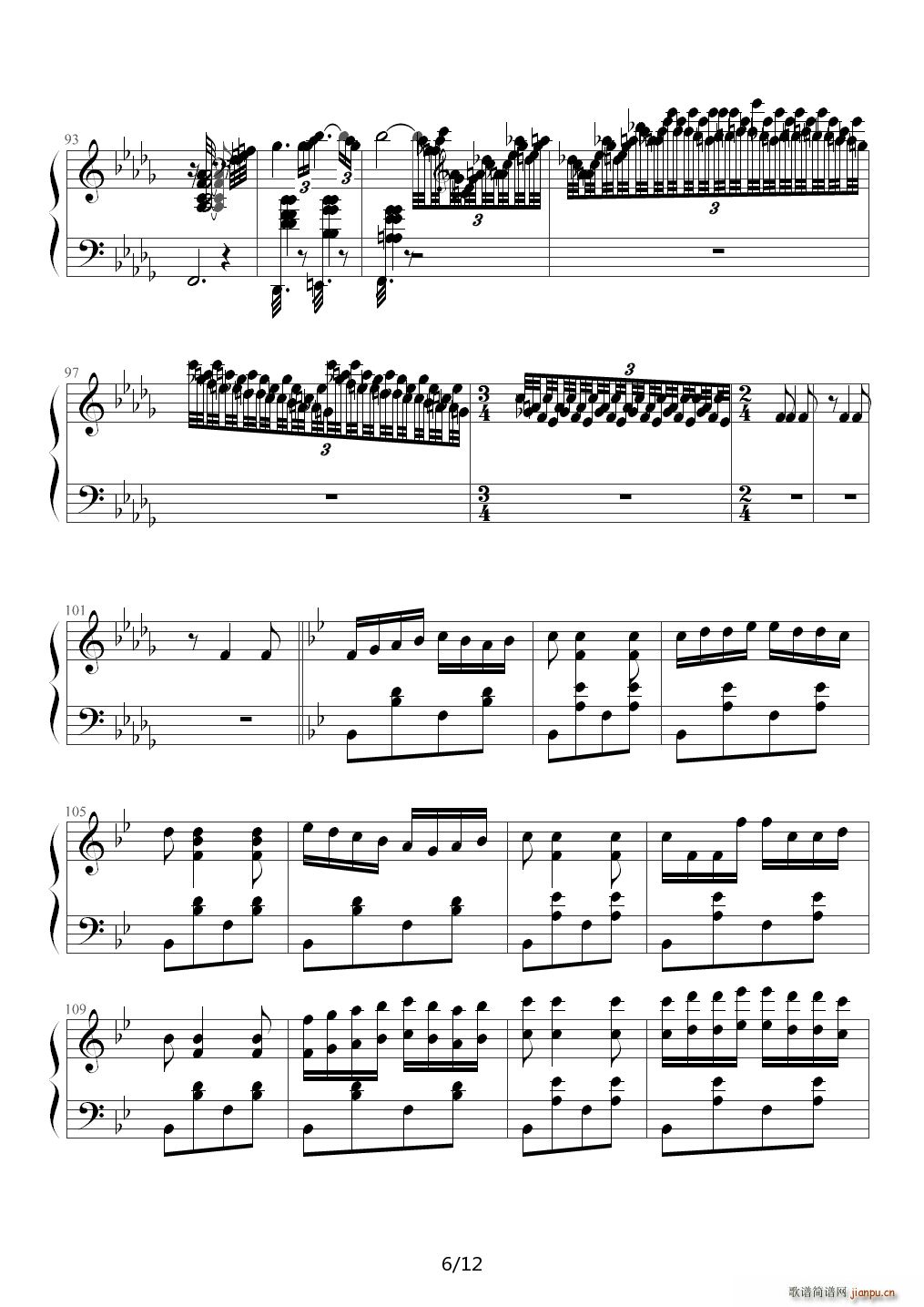 匈牙利狂想曲第6号 降D调(钢琴谱)6