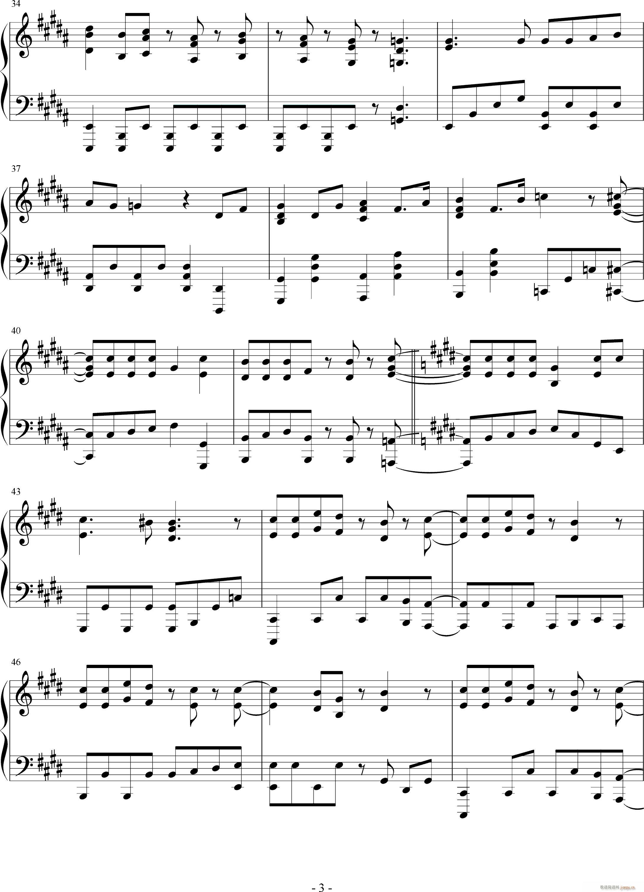 進擊的巨人op 紅蓮弓矢(钢琴谱)3