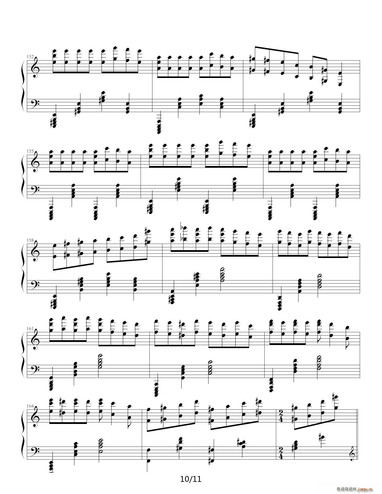 马克西姆 帕格尼尼飞絮曲 标准版 C调(钢琴谱)10