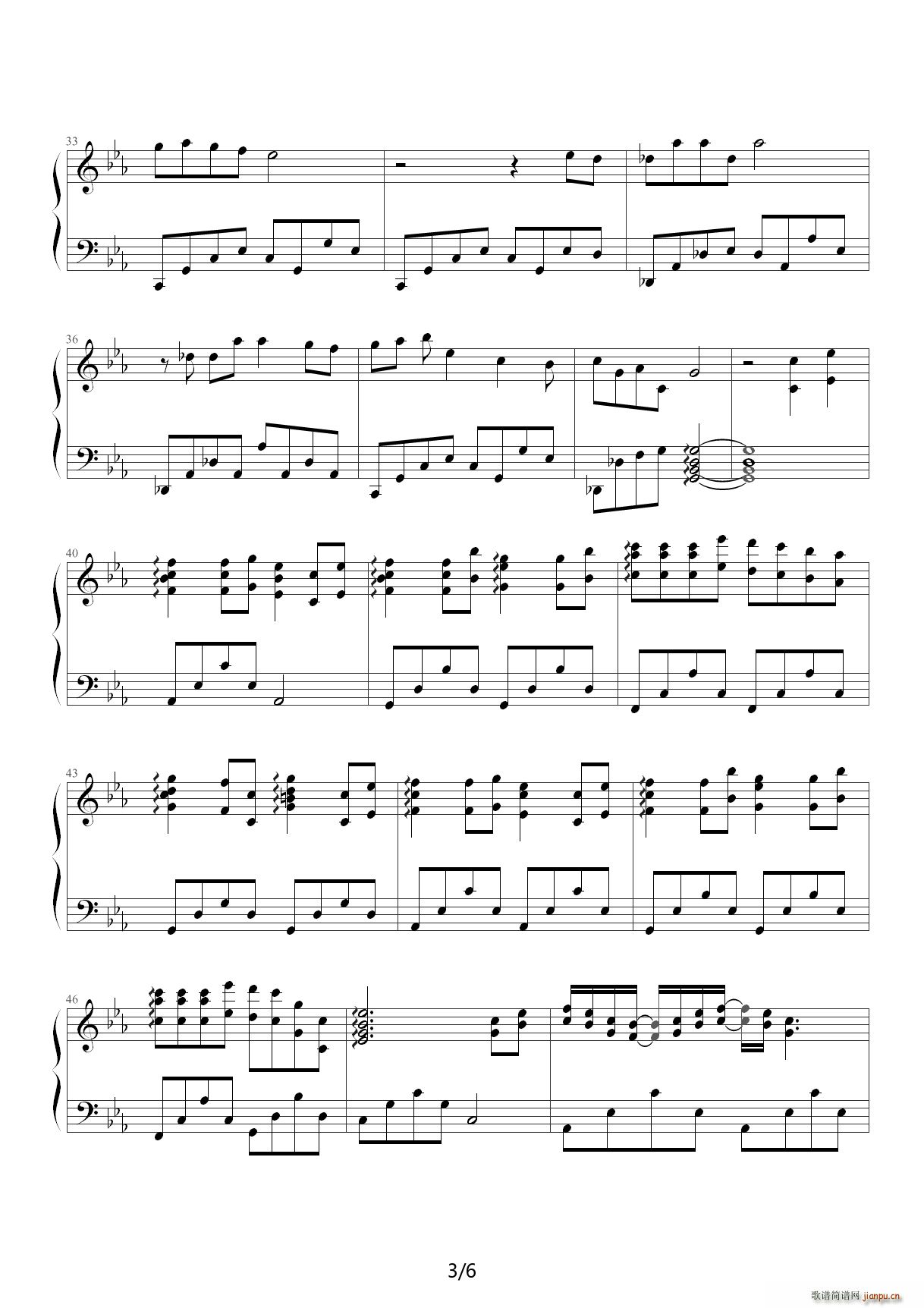 L的通道 降E调(钢琴谱)3