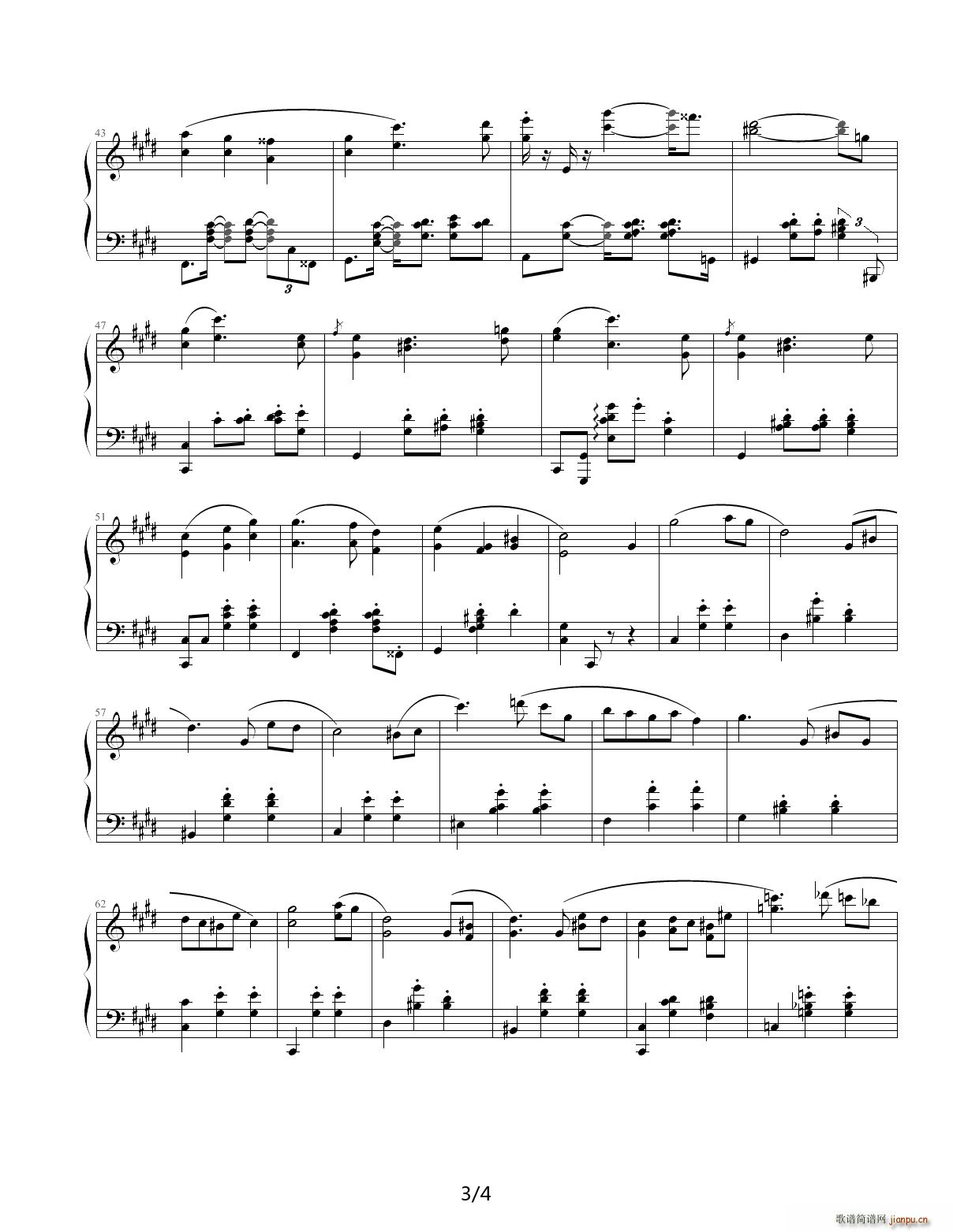 舞曲 降B调(钢琴谱)3