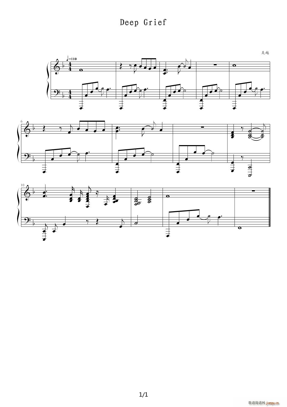 Deep Grief F调(钢琴谱)1