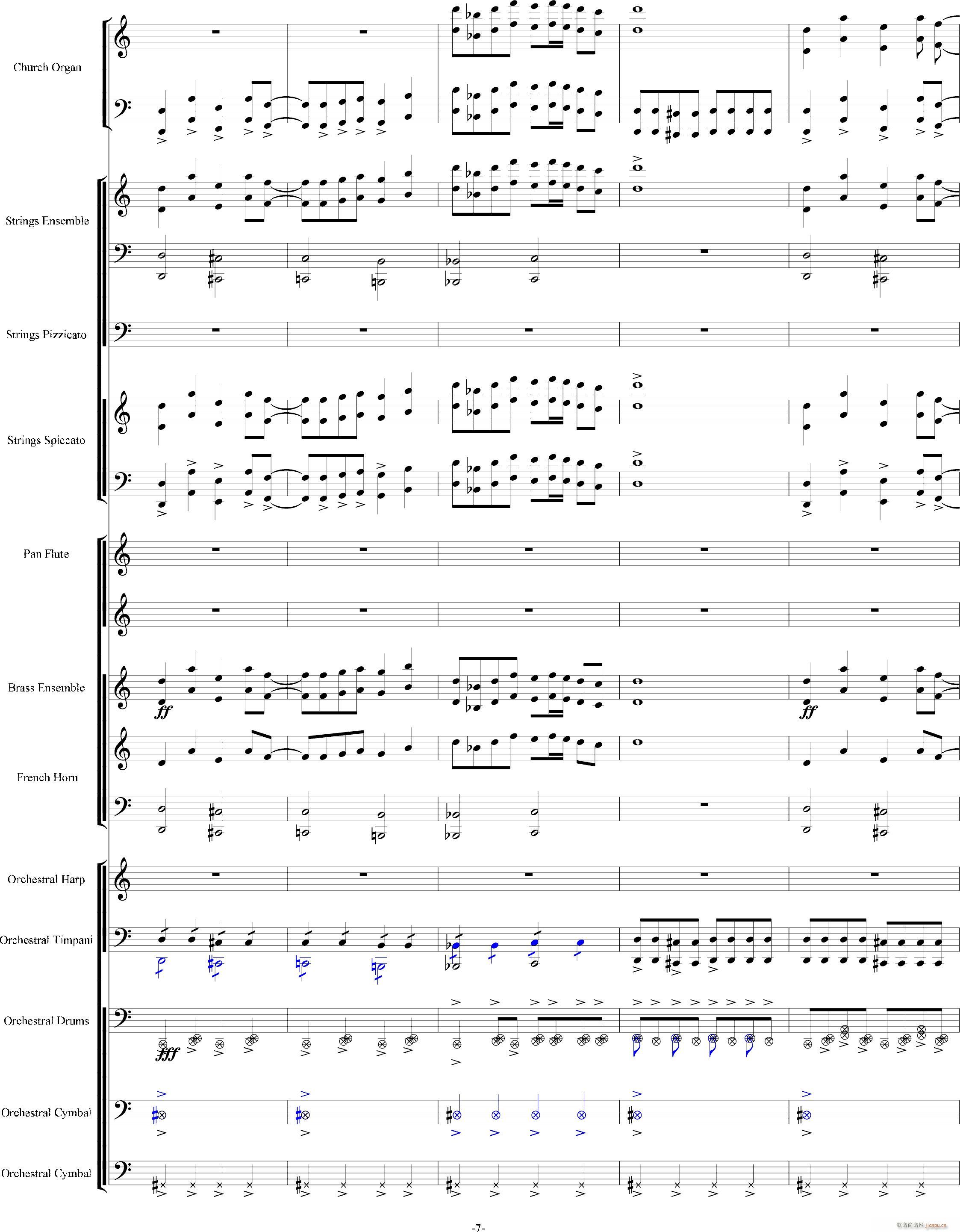 当管弦乐队遇上疯狂爵士鼓手 震撼(钢琴谱)7