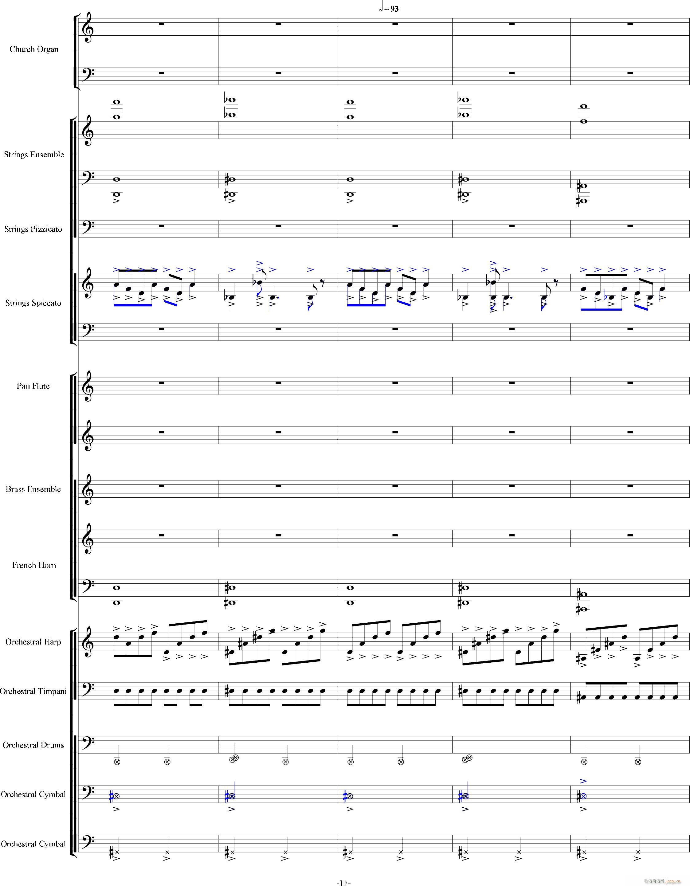 当管弦乐队遇上疯狂爵士鼓手 震撼(钢琴谱)11