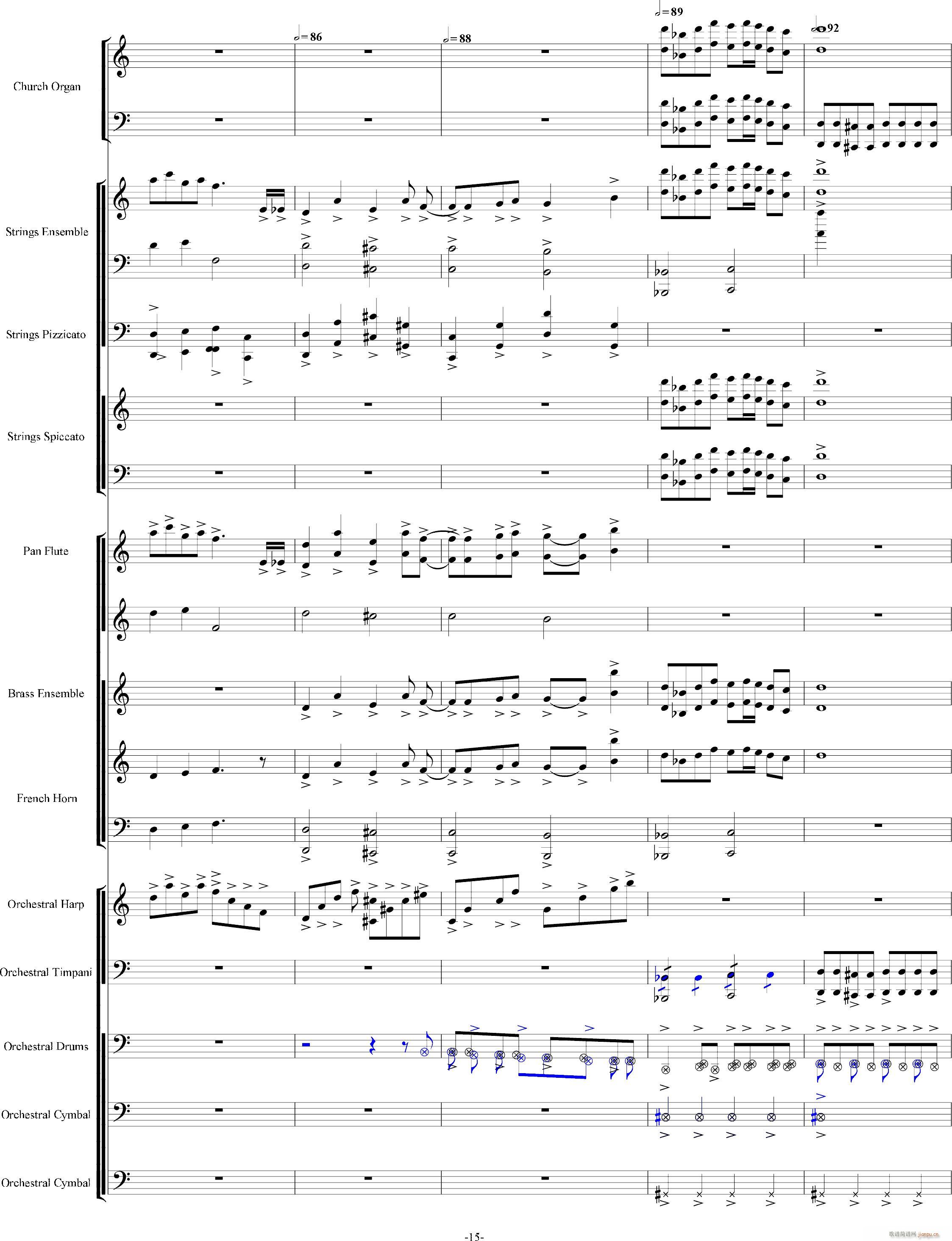 当管弦乐队遇上疯狂爵士鼓手 震撼(钢琴谱)15