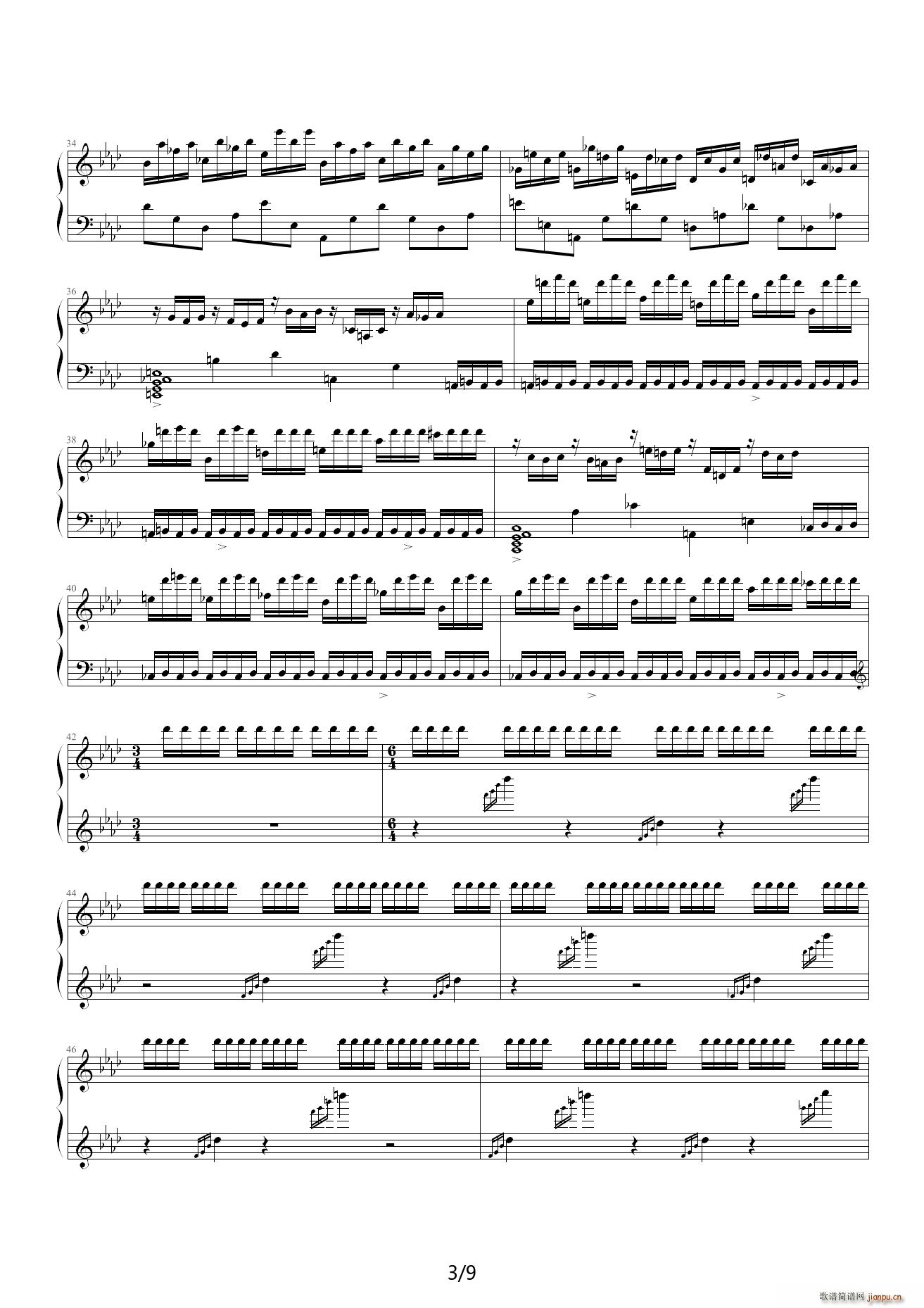 24首前奏曲之6 降A调(钢琴谱)3