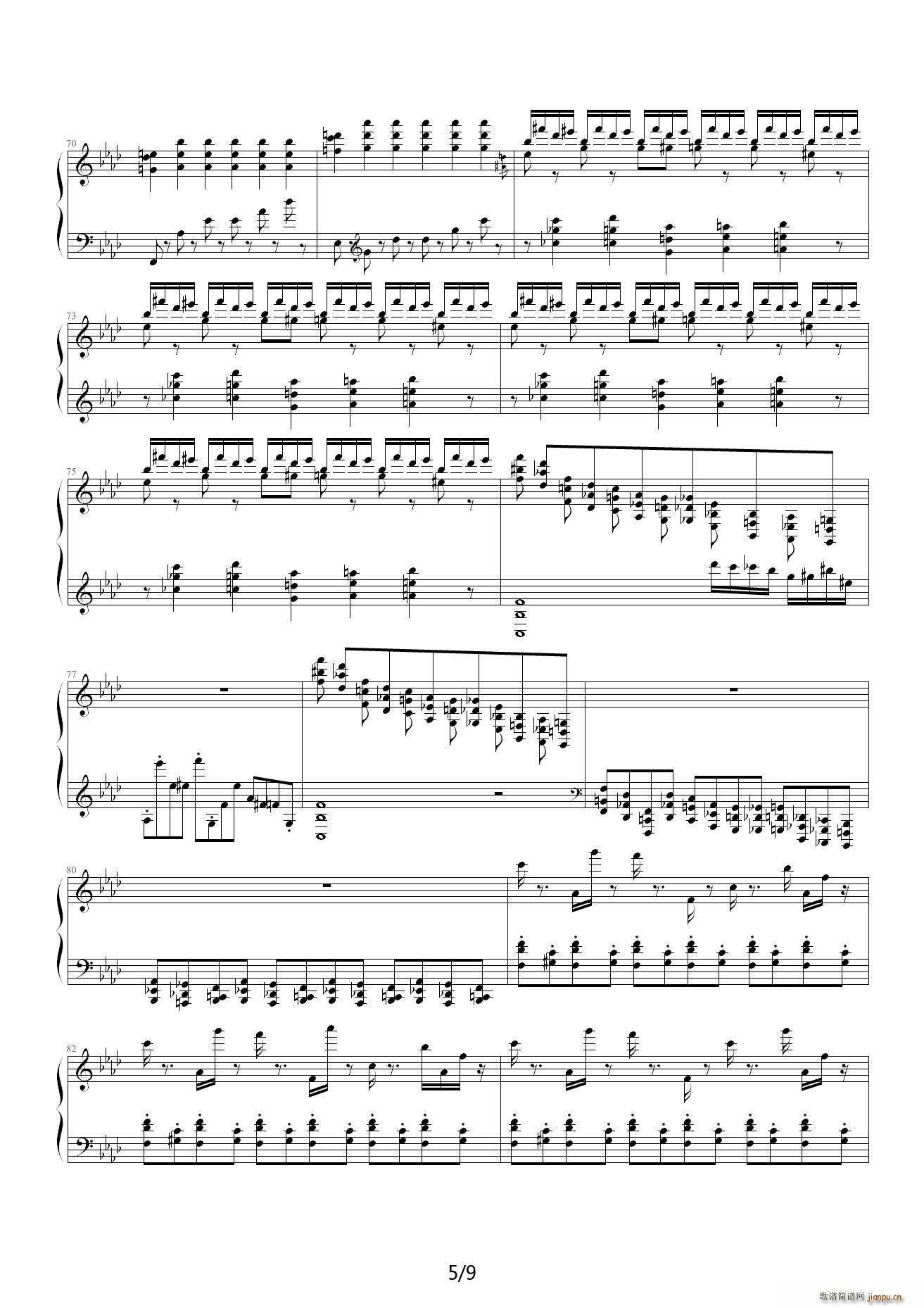 24首前奏曲之6 降A调(钢琴谱)5