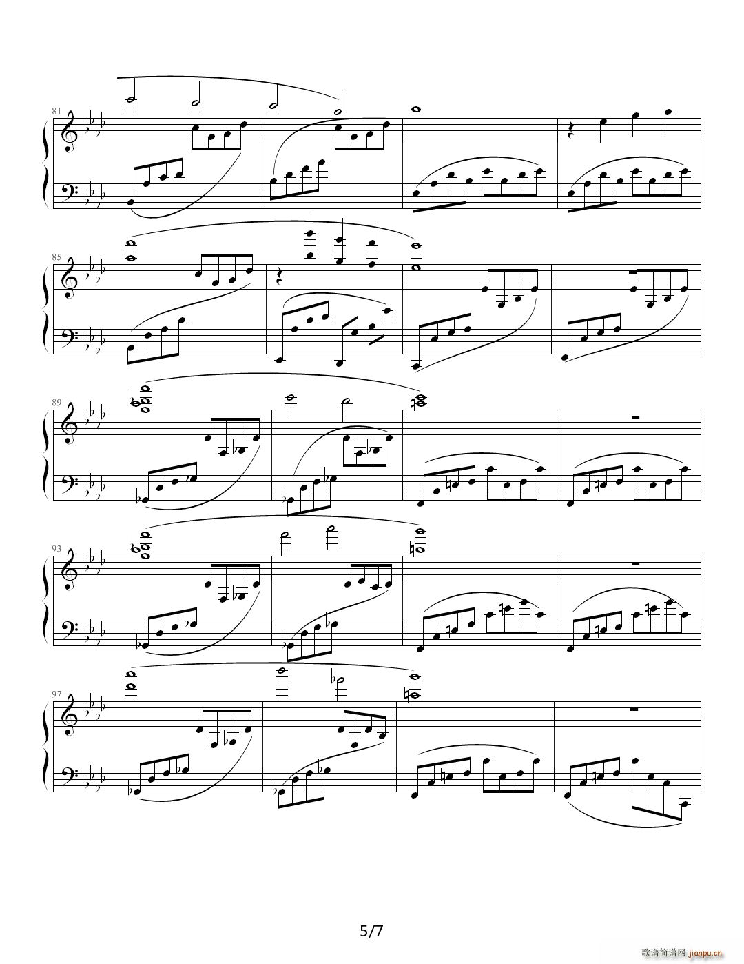 昨日 序 C调(钢琴谱)5