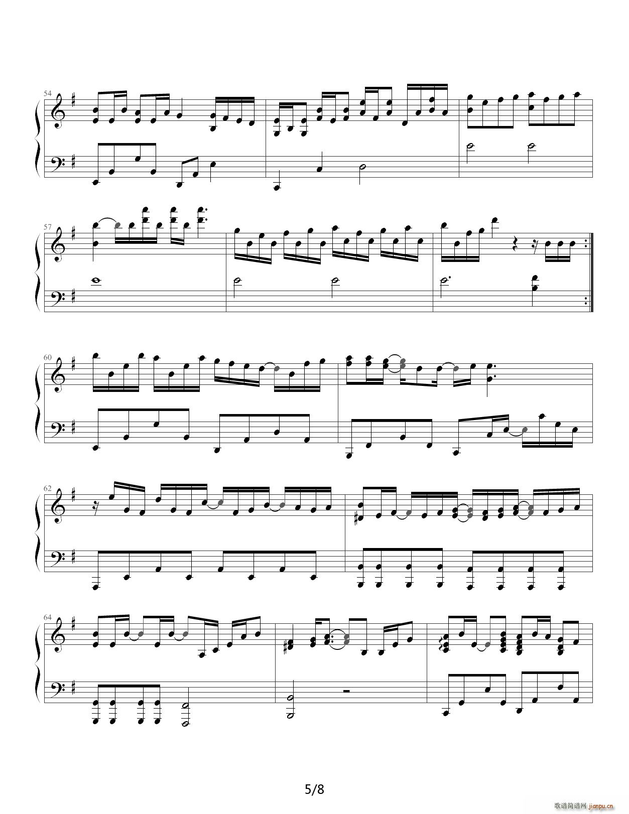 恋色空 G调(钢琴谱)5