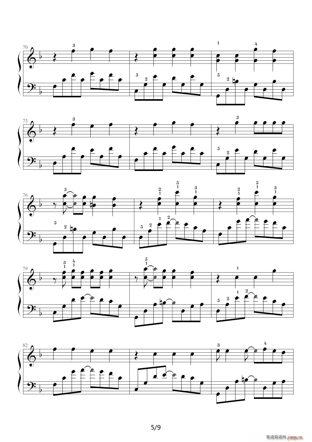 How You Remind Me 海贼王剧场版主题曲 艾薇儿 F调(钢琴谱)5