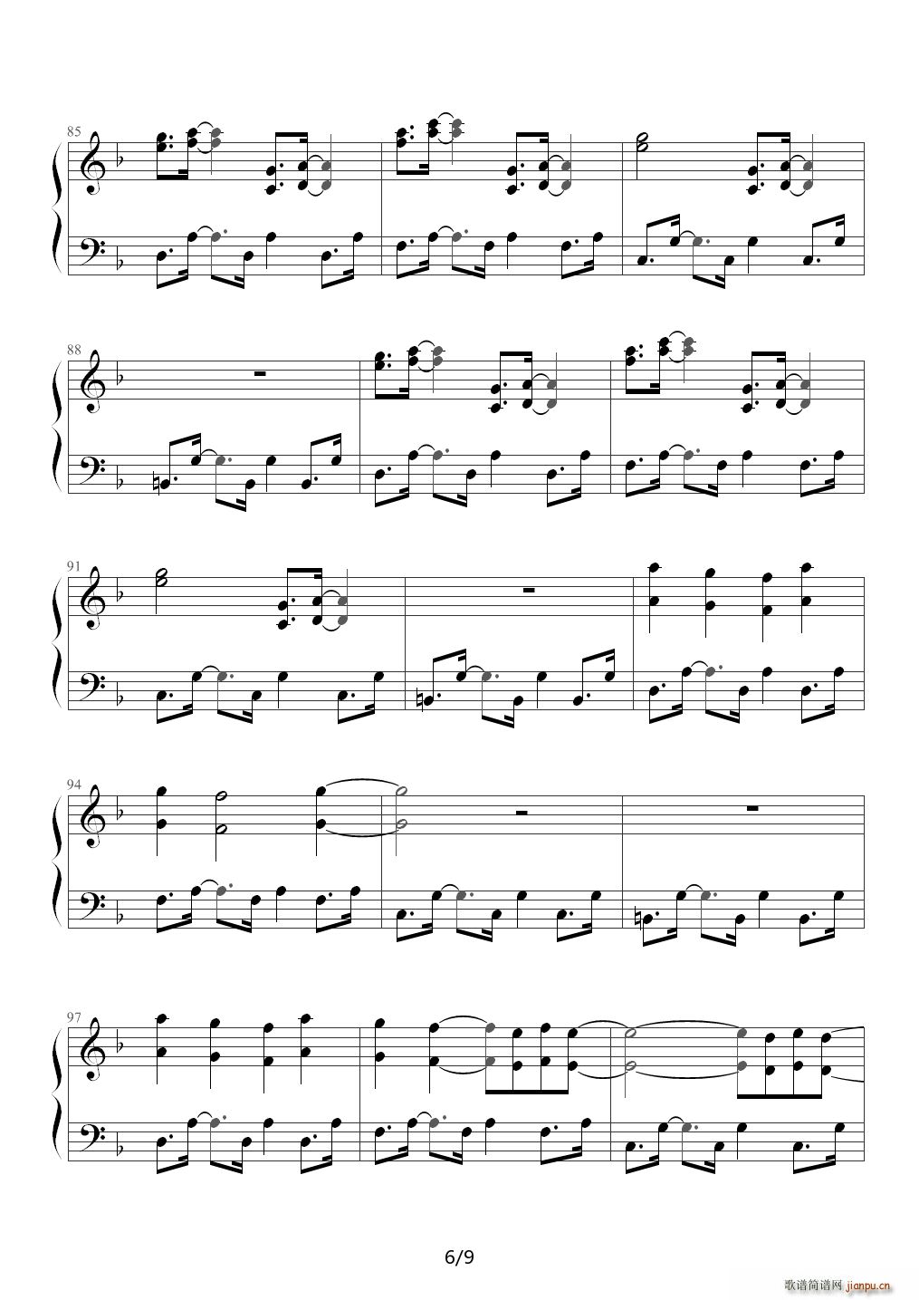 How You Remind Me 海贼王剧场版主题曲 艾薇儿 F调(钢琴谱)6