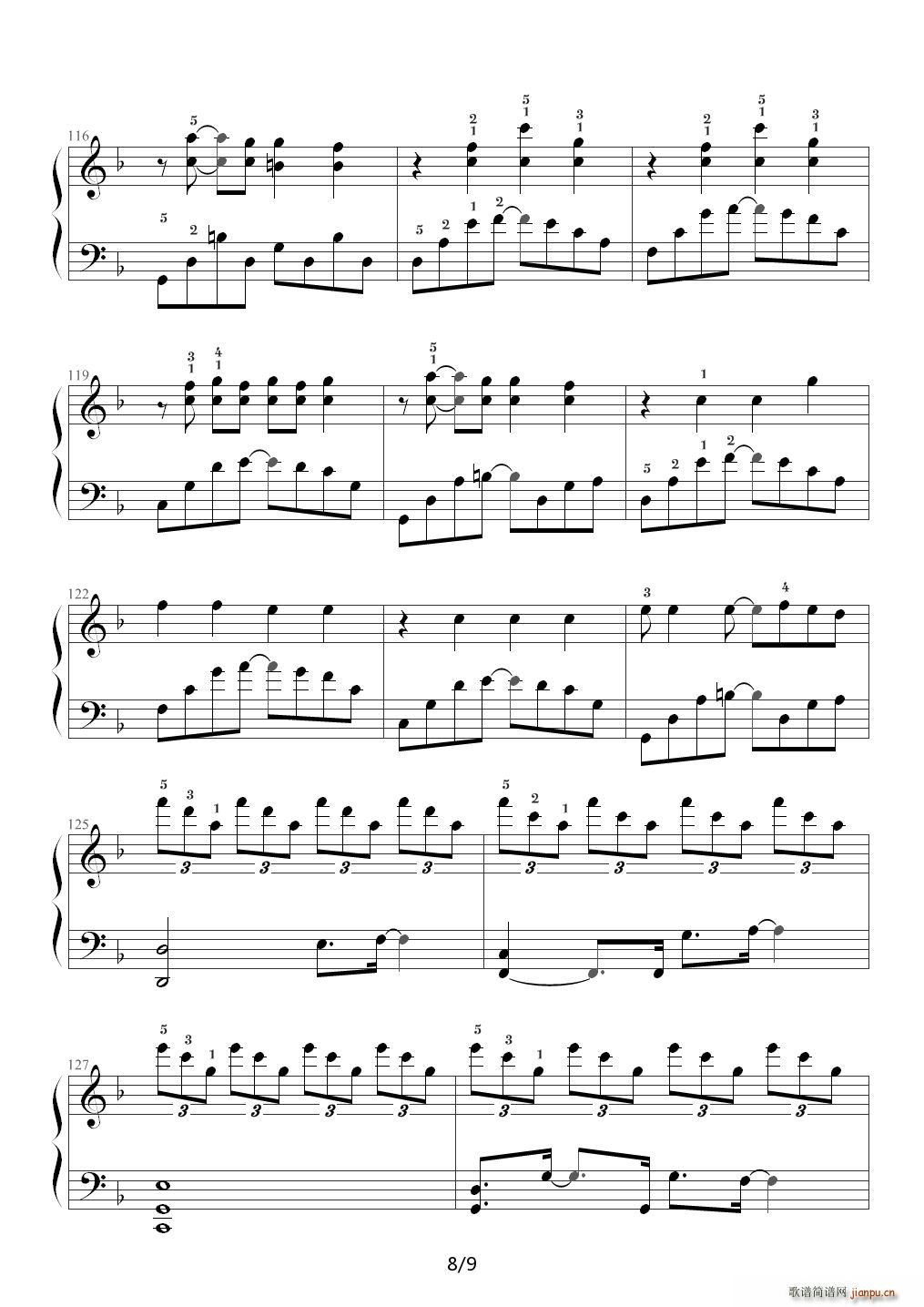 How You Remind Me 海贼王剧场版主题曲 艾薇儿 F调(钢琴谱)8