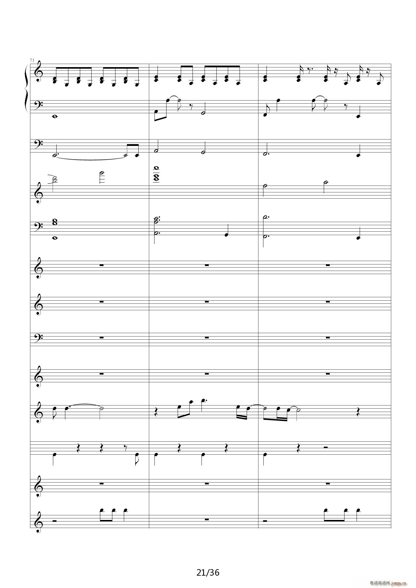 李香兰 C调(钢琴谱)21