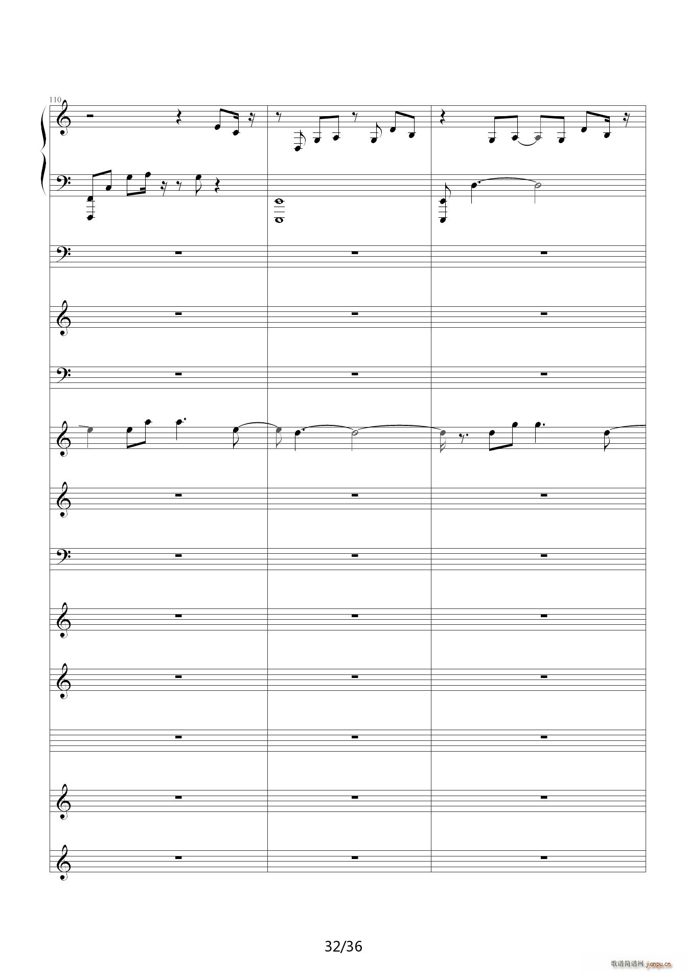 李香兰 C调(钢琴谱)32