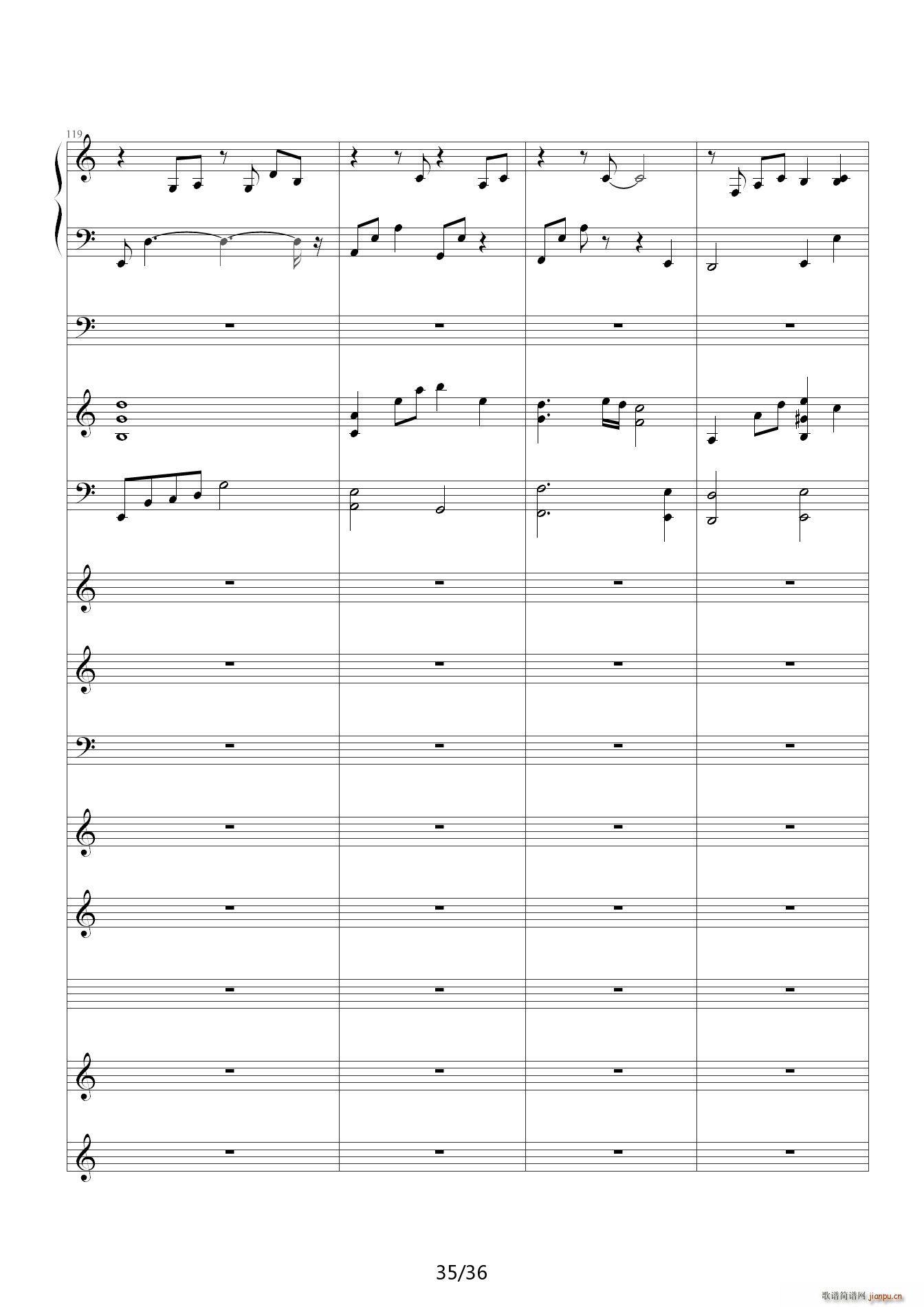 李香兰 C调(钢琴谱)35