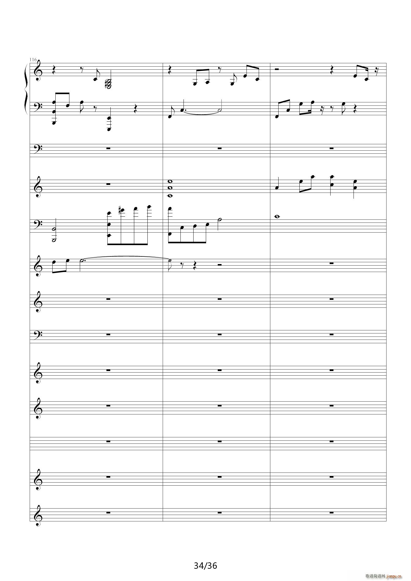 李香兰 C调(钢琴谱)34