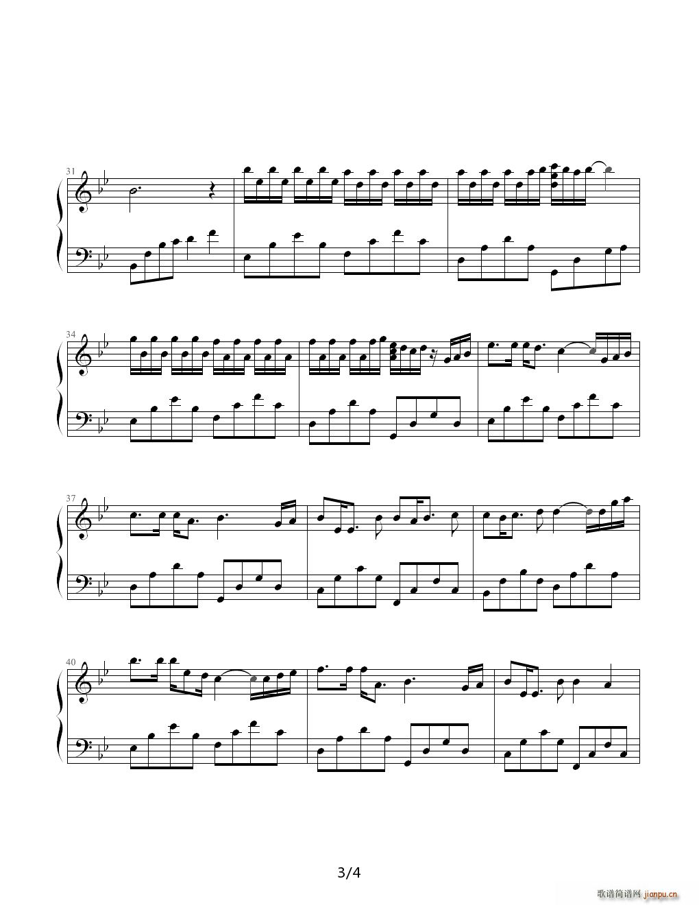 Everlasting Winter 降B调(钢琴谱)3