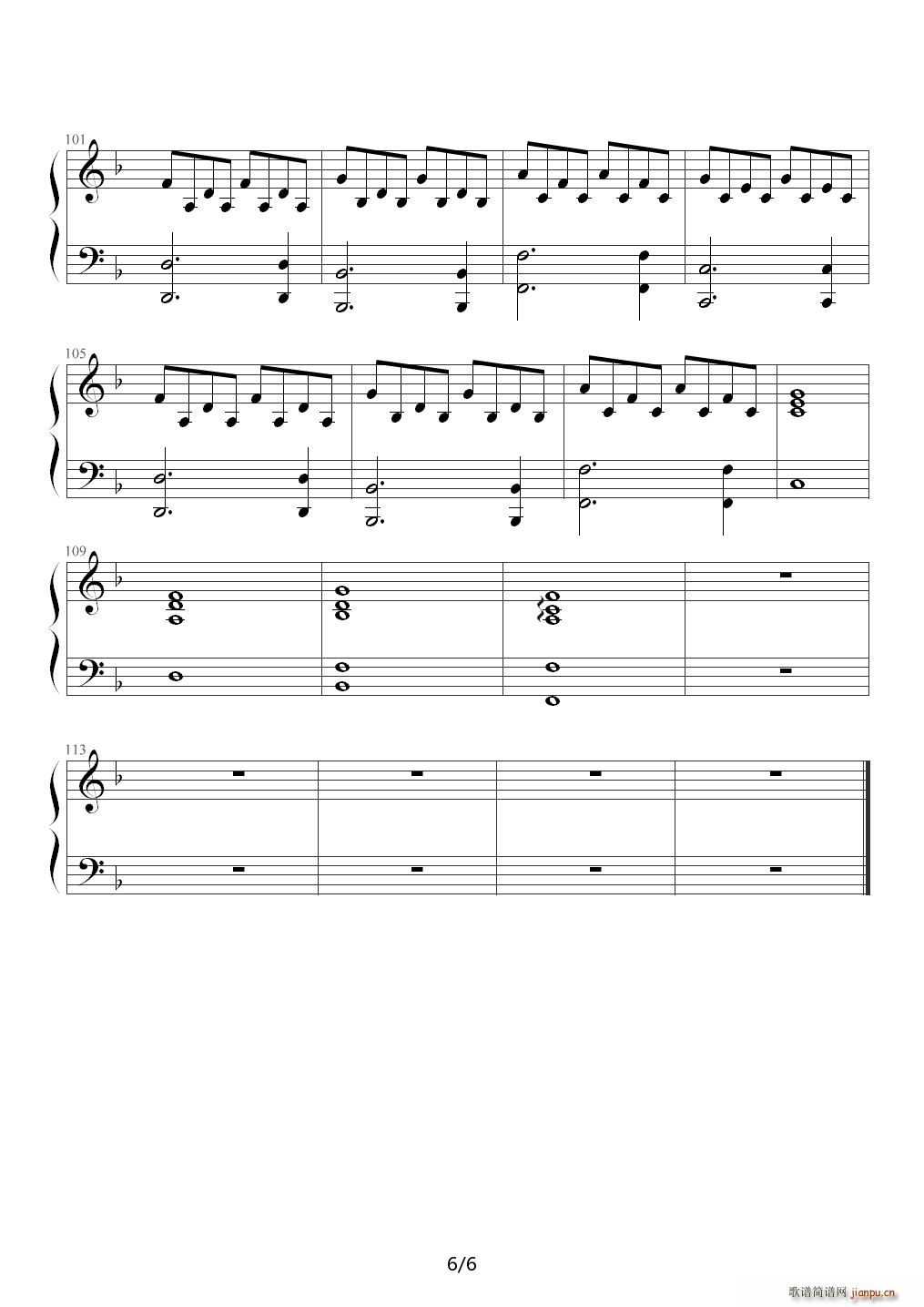 Apologize 伴奏谱 F调(钢琴谱)6