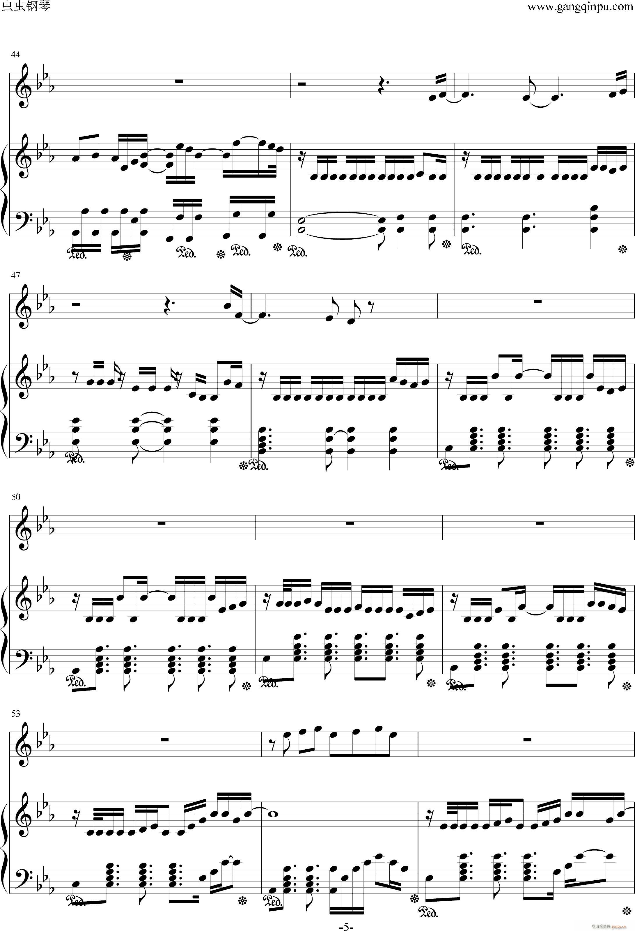 我的世界(钢琴谱)5