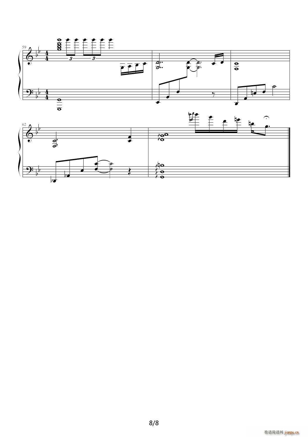 墨?凉 降B调(钢琴谱)8