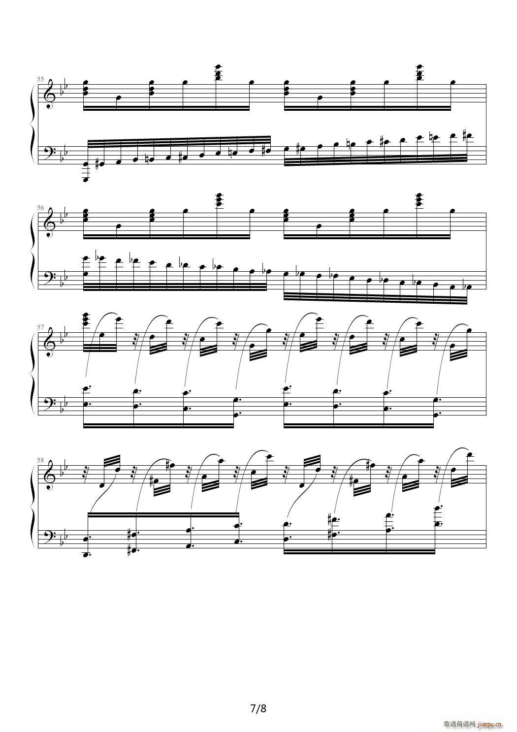 墨?凉 降B调(钢琴谱)7