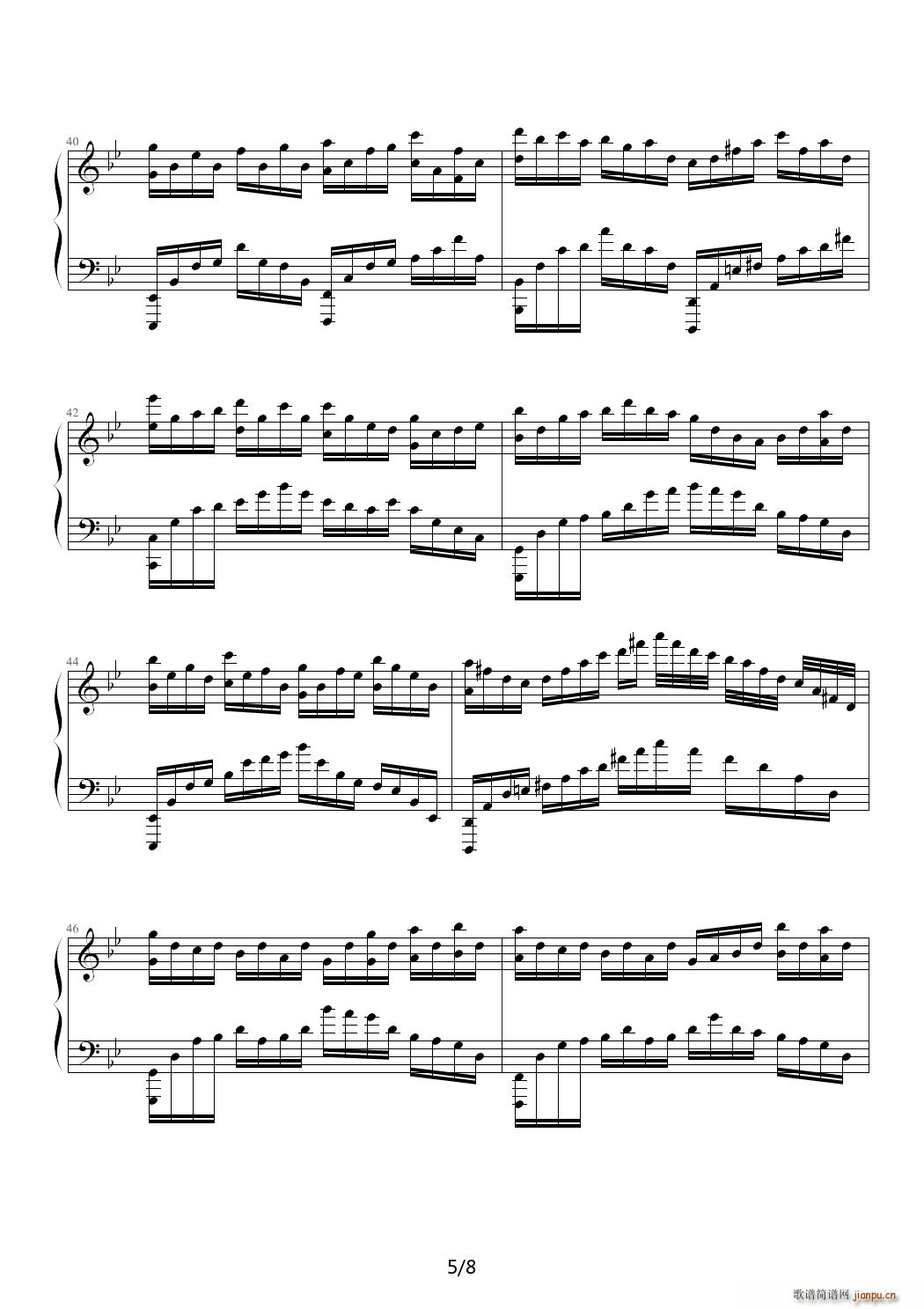 墨?凉 降B调(钢琴谱)5