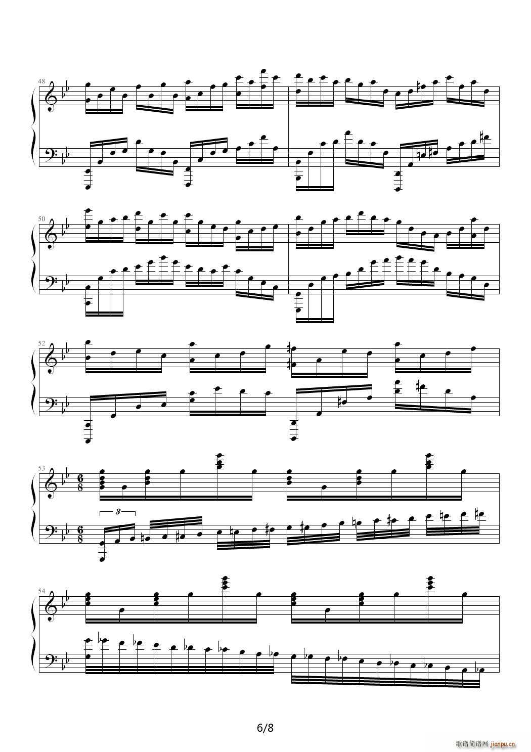 墨?凉 降B调(钢琴谱)6