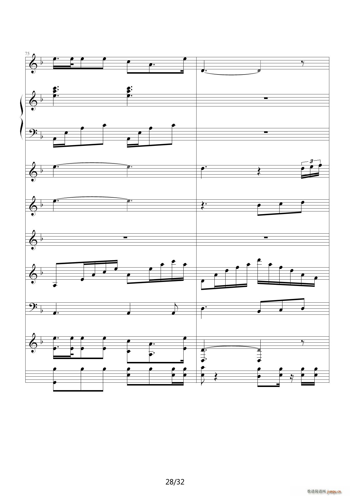 从头再来 F调(钢琴谱)28