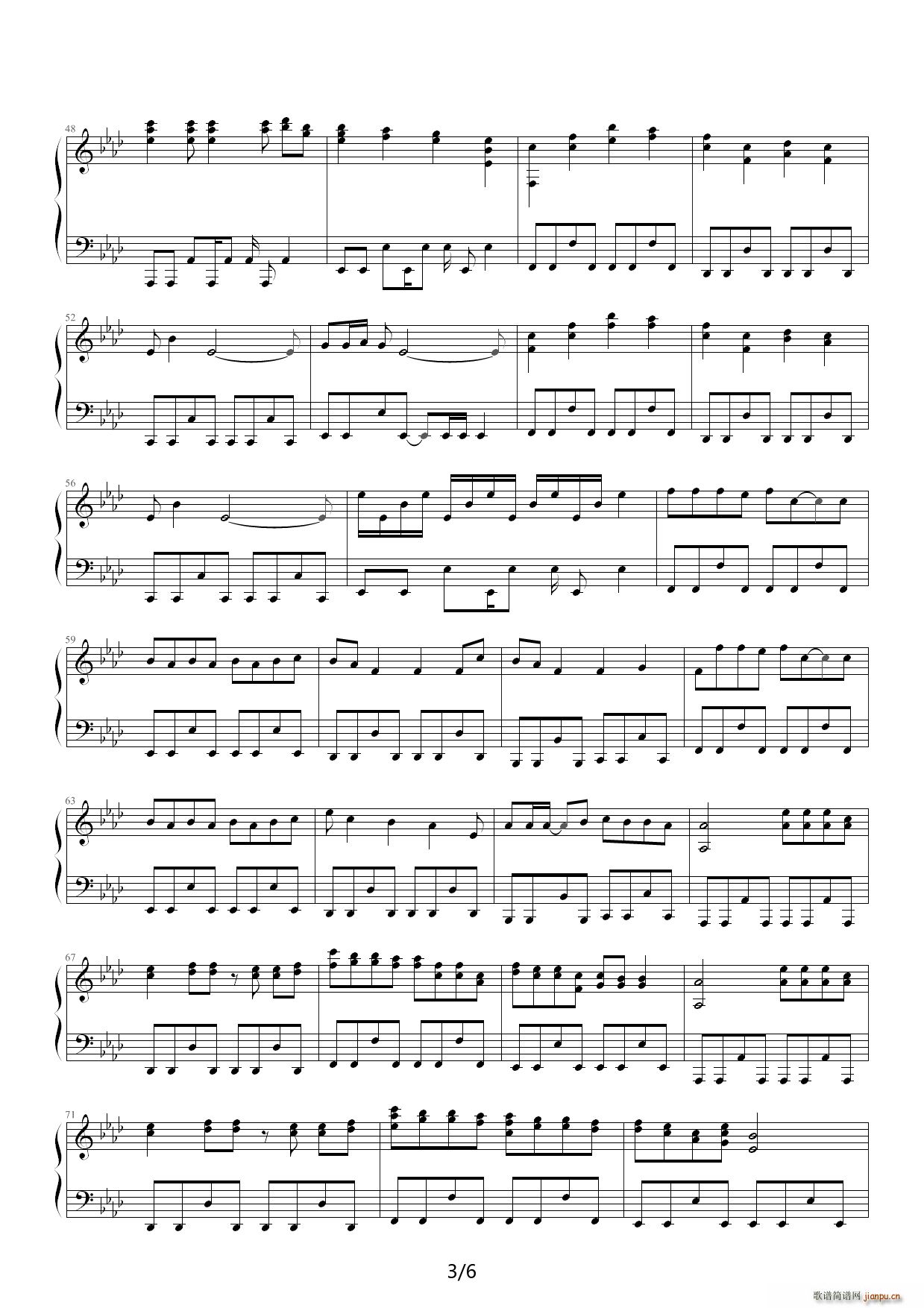 uninstall 降A调(钢琴谱)3