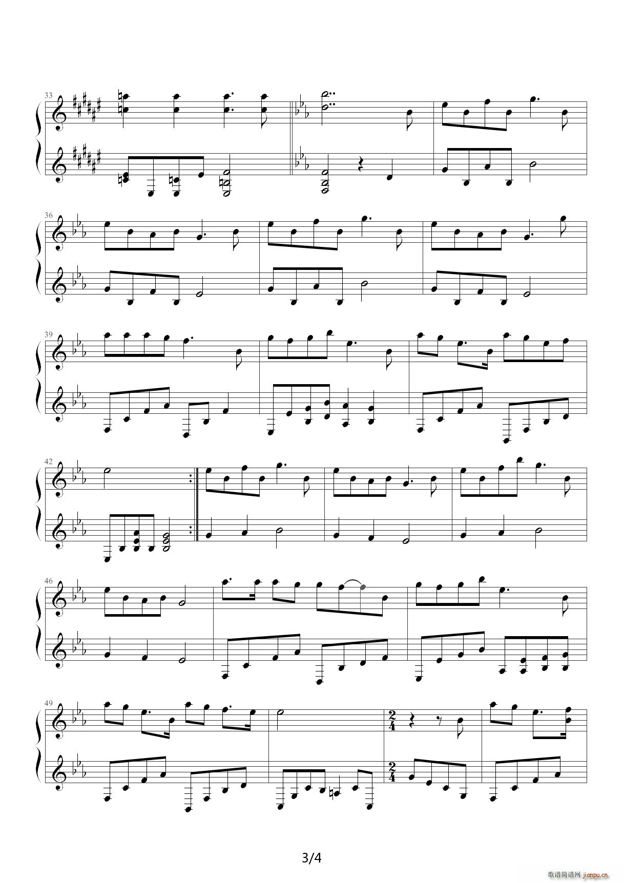 When Christmas comes to town 降E调(钢琴谱)3