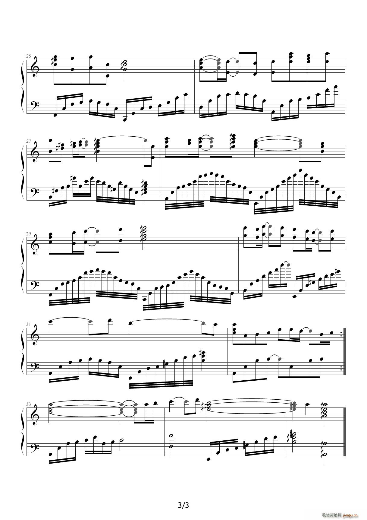 无法原谅 电视剧 回家的诱惑 主题曲 C调(钢琴谱)3