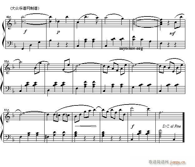 春之声圆舞曲 钢琴小曲(钢琴谱)3