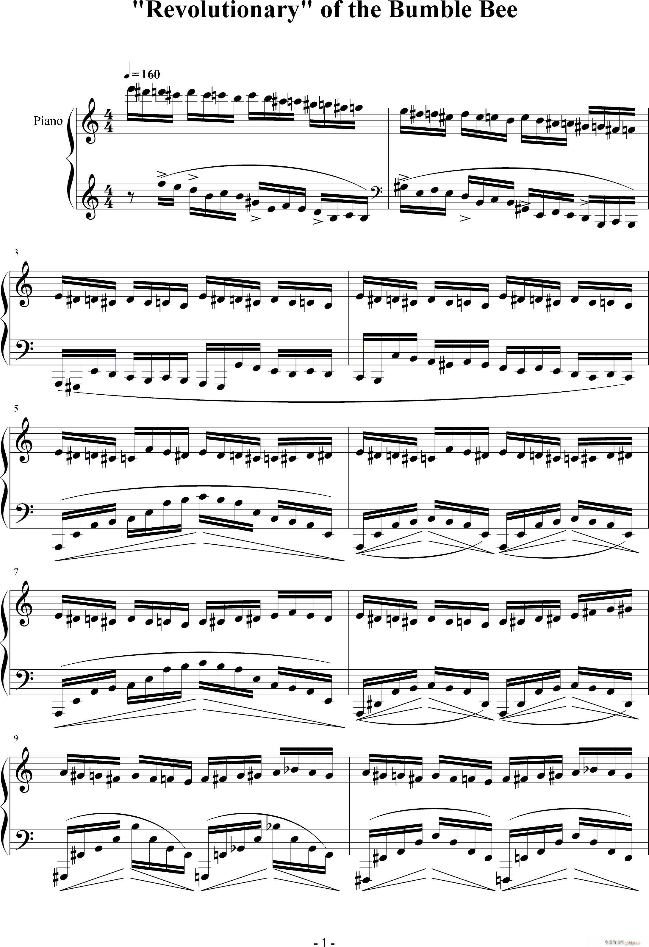 Revolution of the Bumble Bee(钢琴谱)1