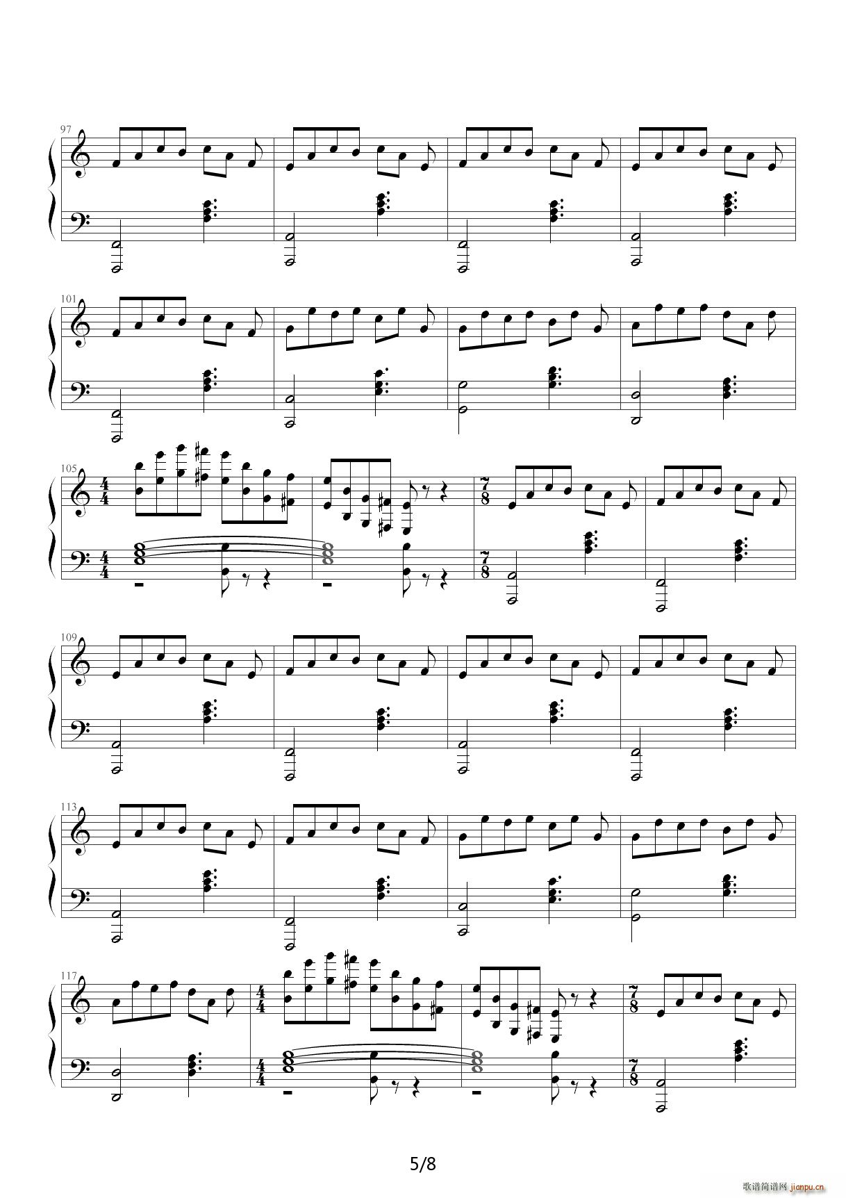 Butterfly dance C调(钢琴谱)5