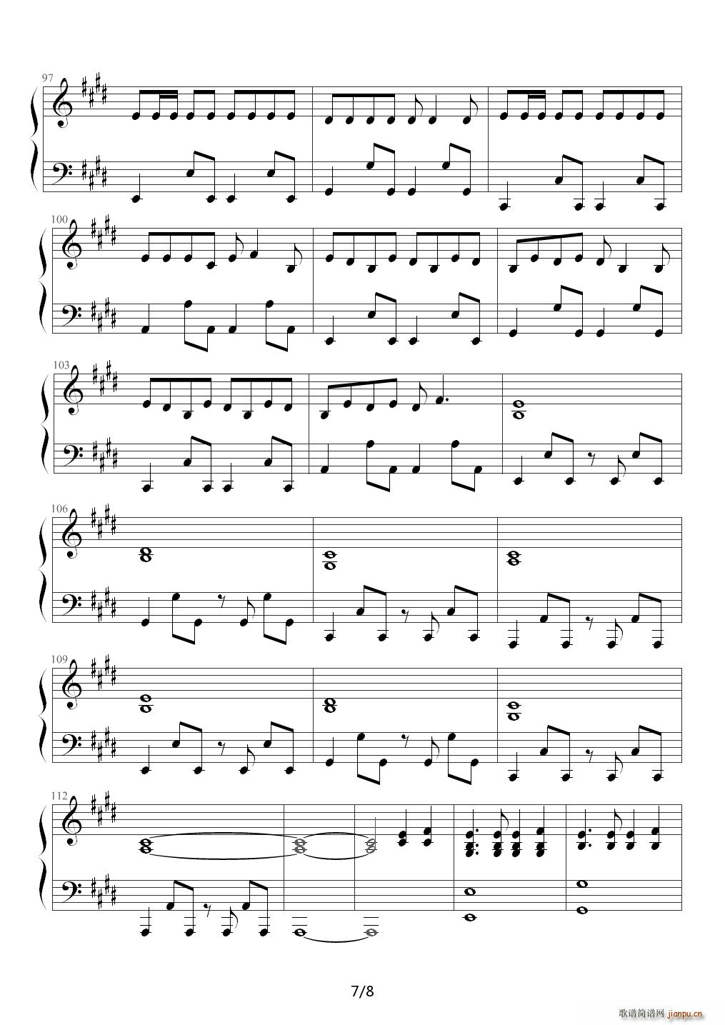 I Don t Care 演奏版 E调(钢琴谱)7