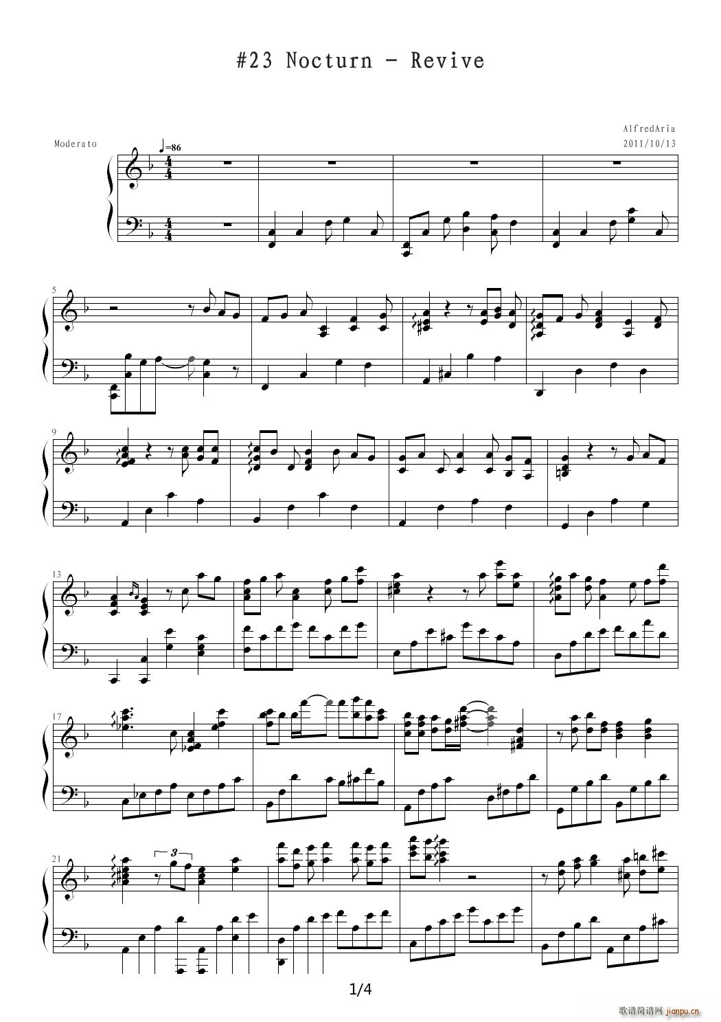 23 Nocturn Revive F调(钢琴谱)1