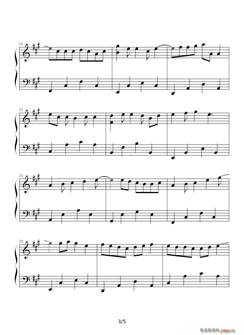 我的最爱 A调(钢琴谱)3