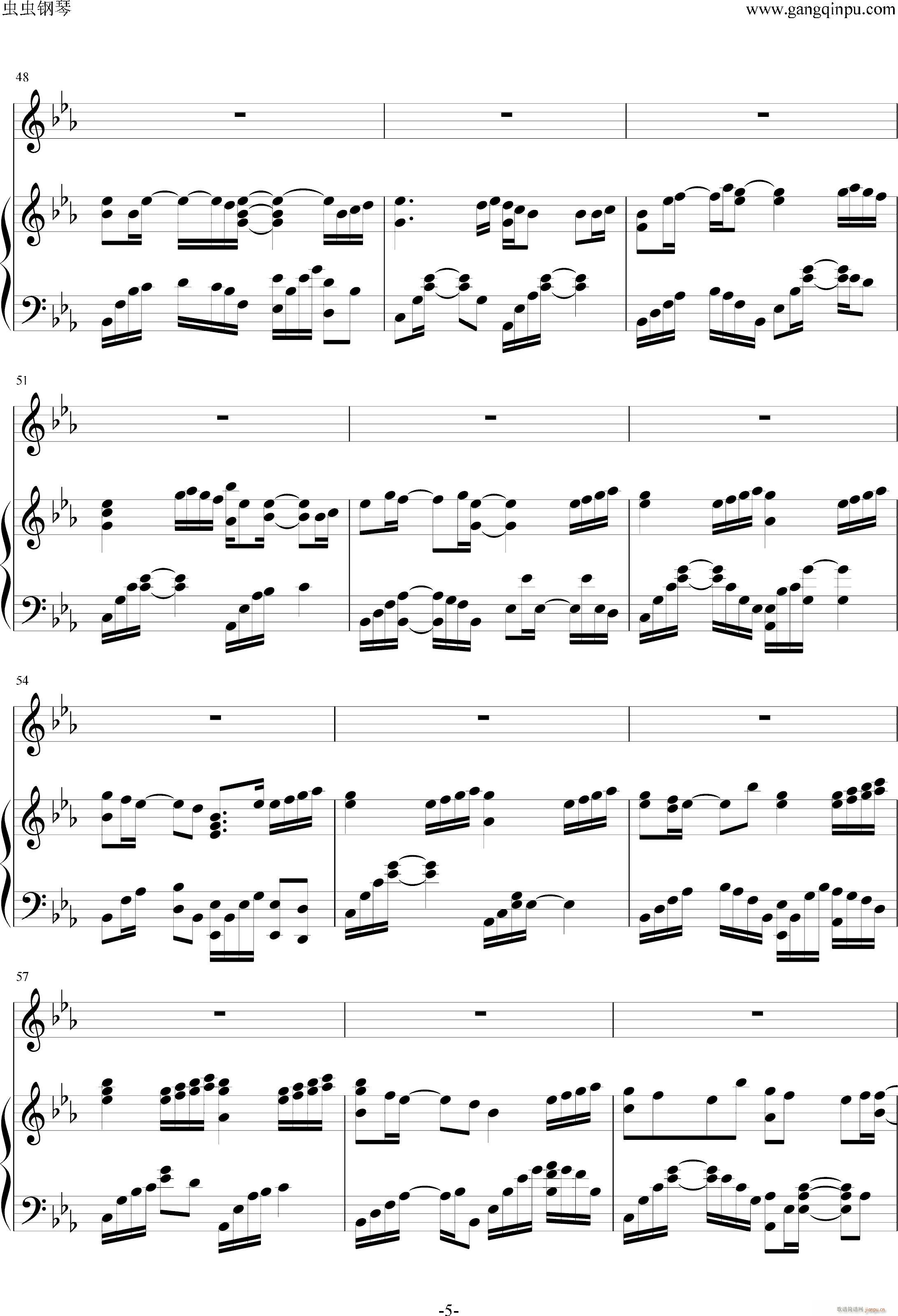 一半一半(钢琴谱)5