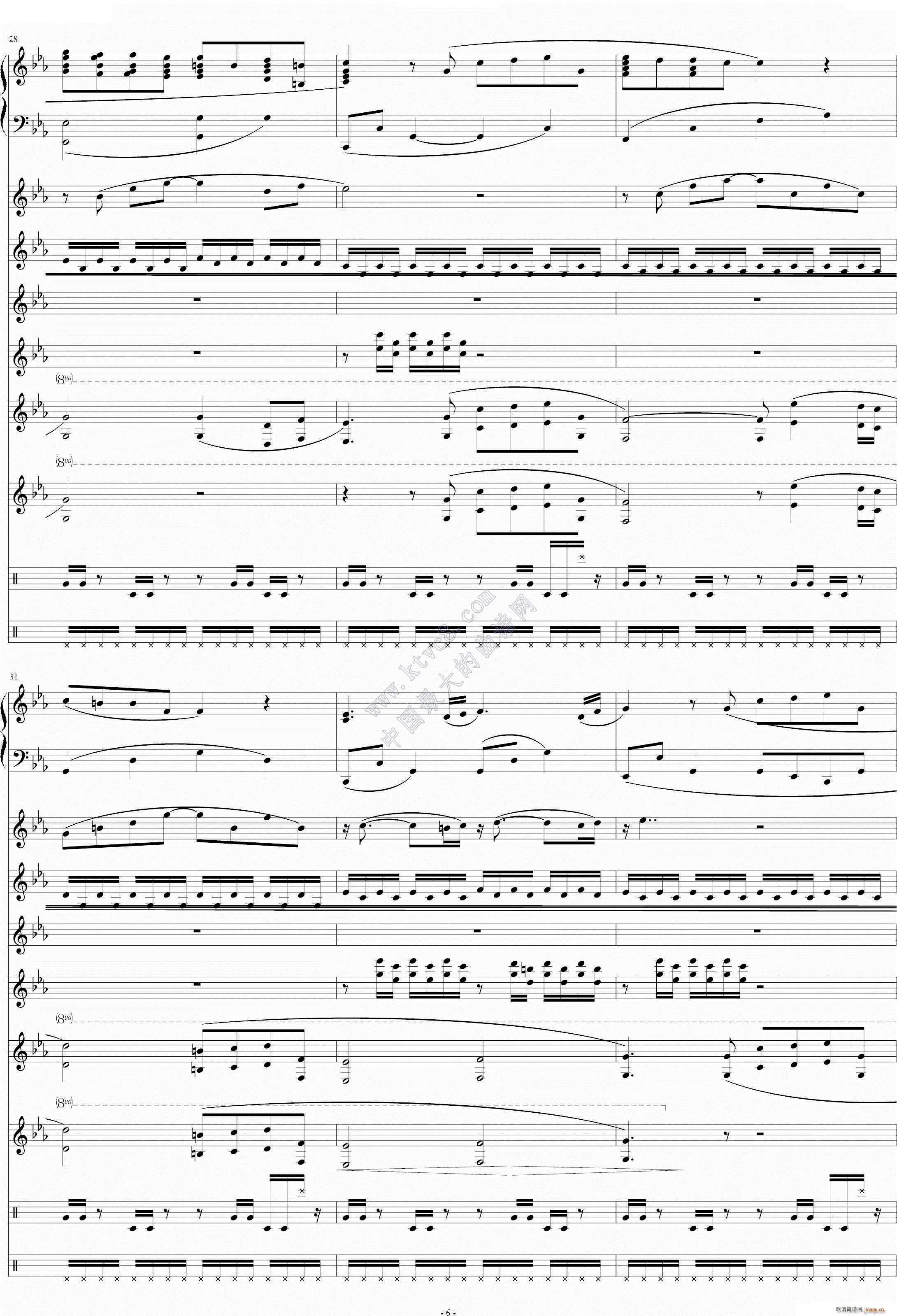 利鲁之歌 leeloos theme(钢琴谱)6