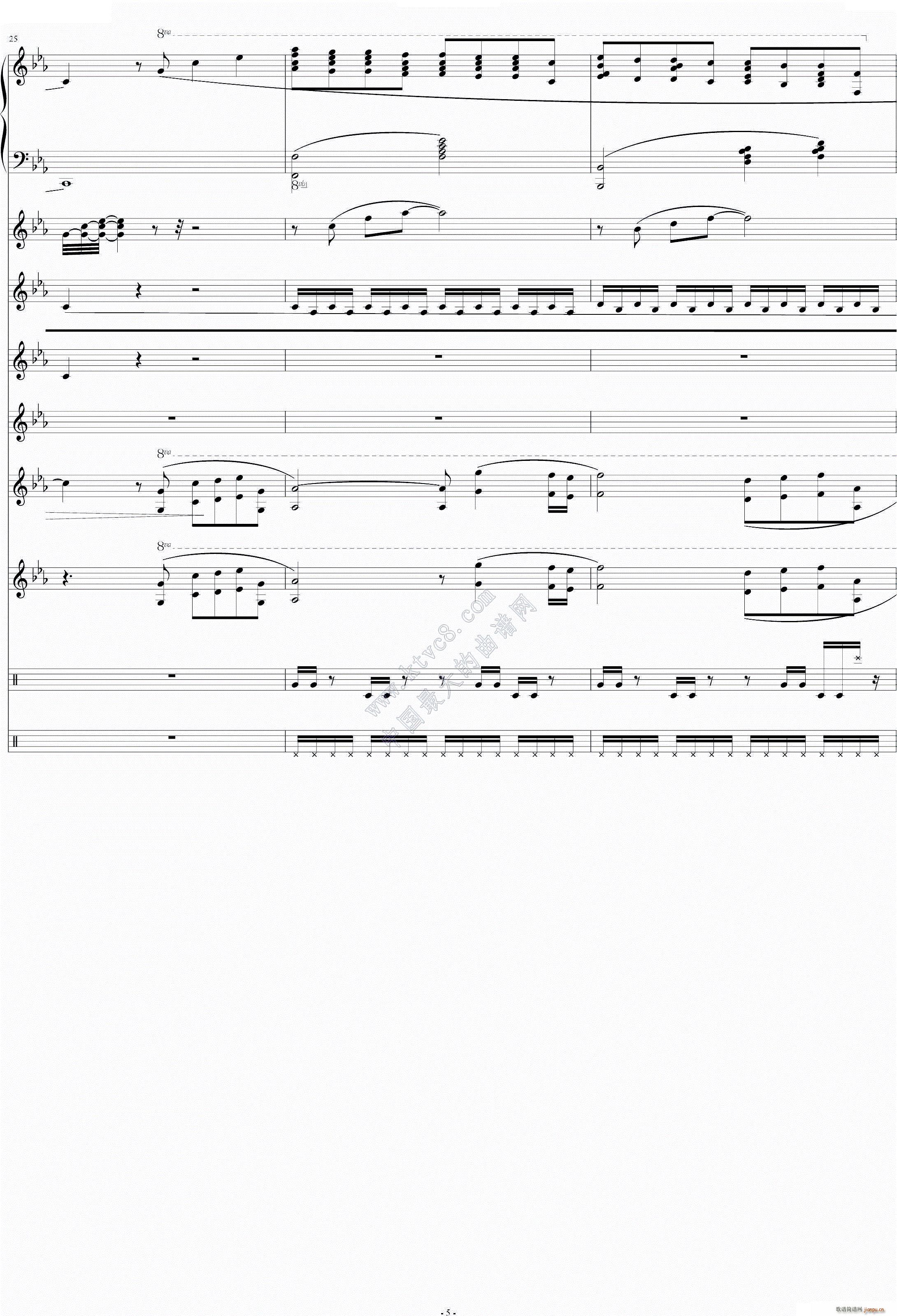 利鲁之歌 leeloos theme(钢琴谱)5