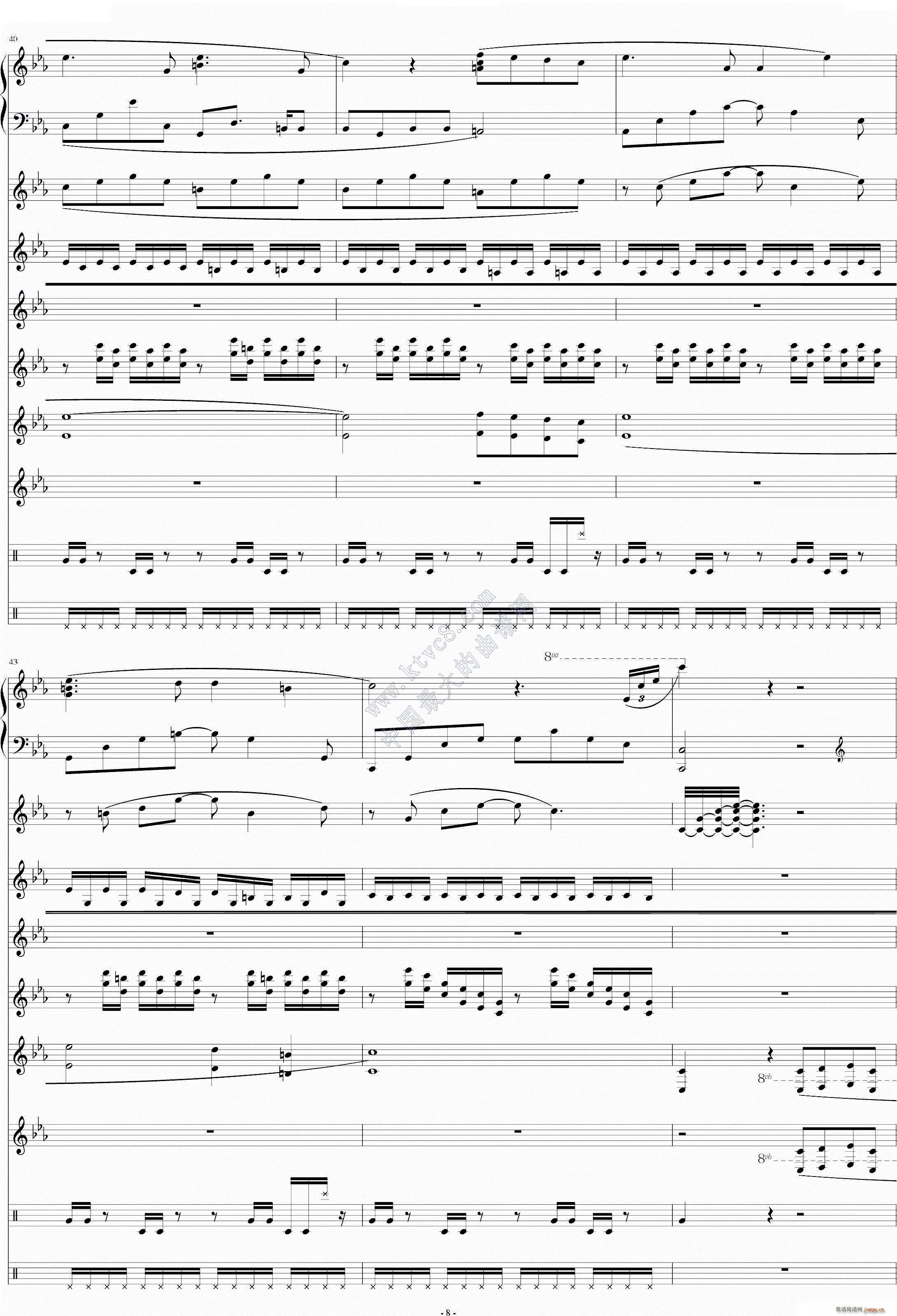 利鲁之歌 leeloos theme(钢琴谱)8