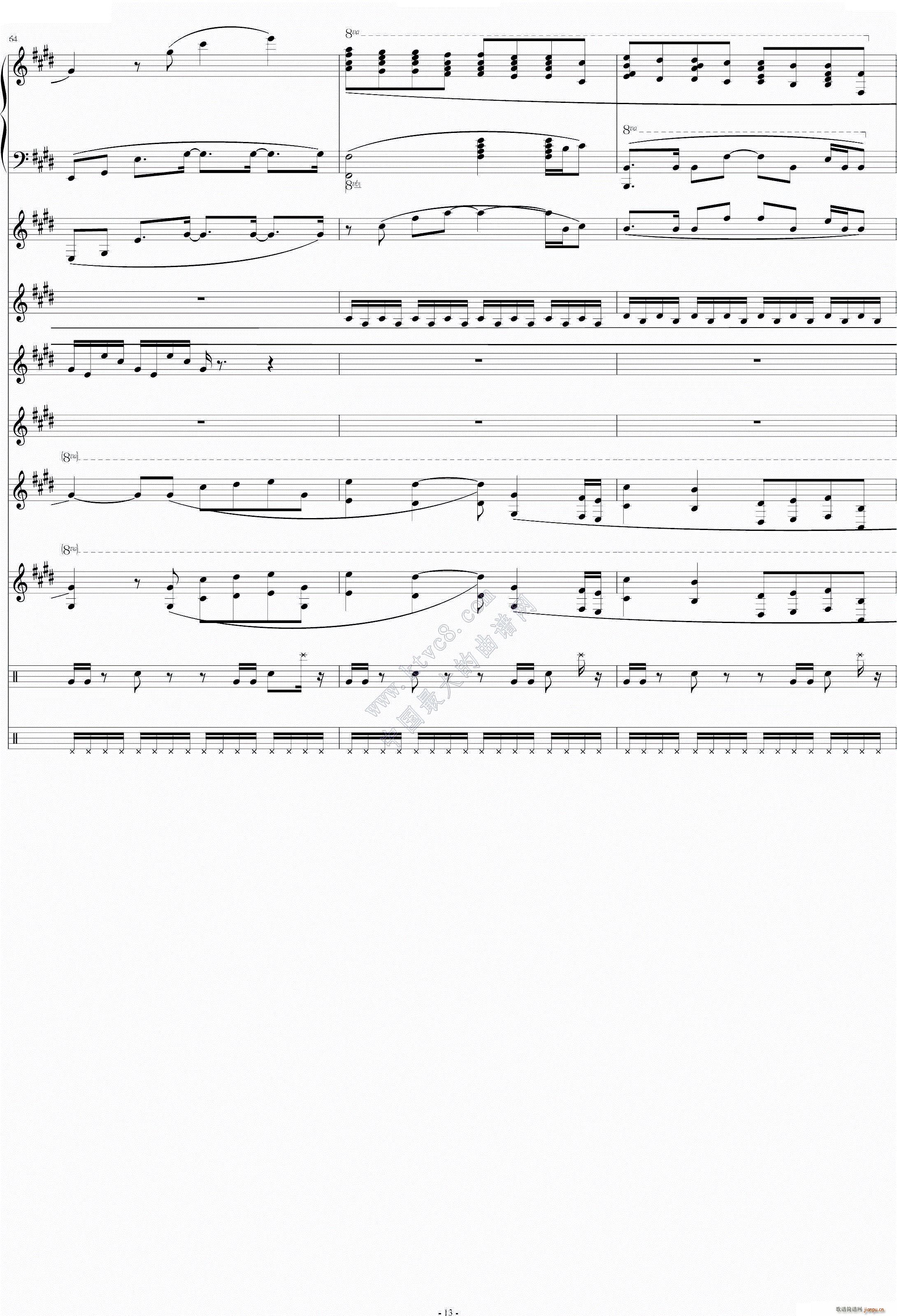 利鲁之歌 leeloos theme(钢琴谱)13