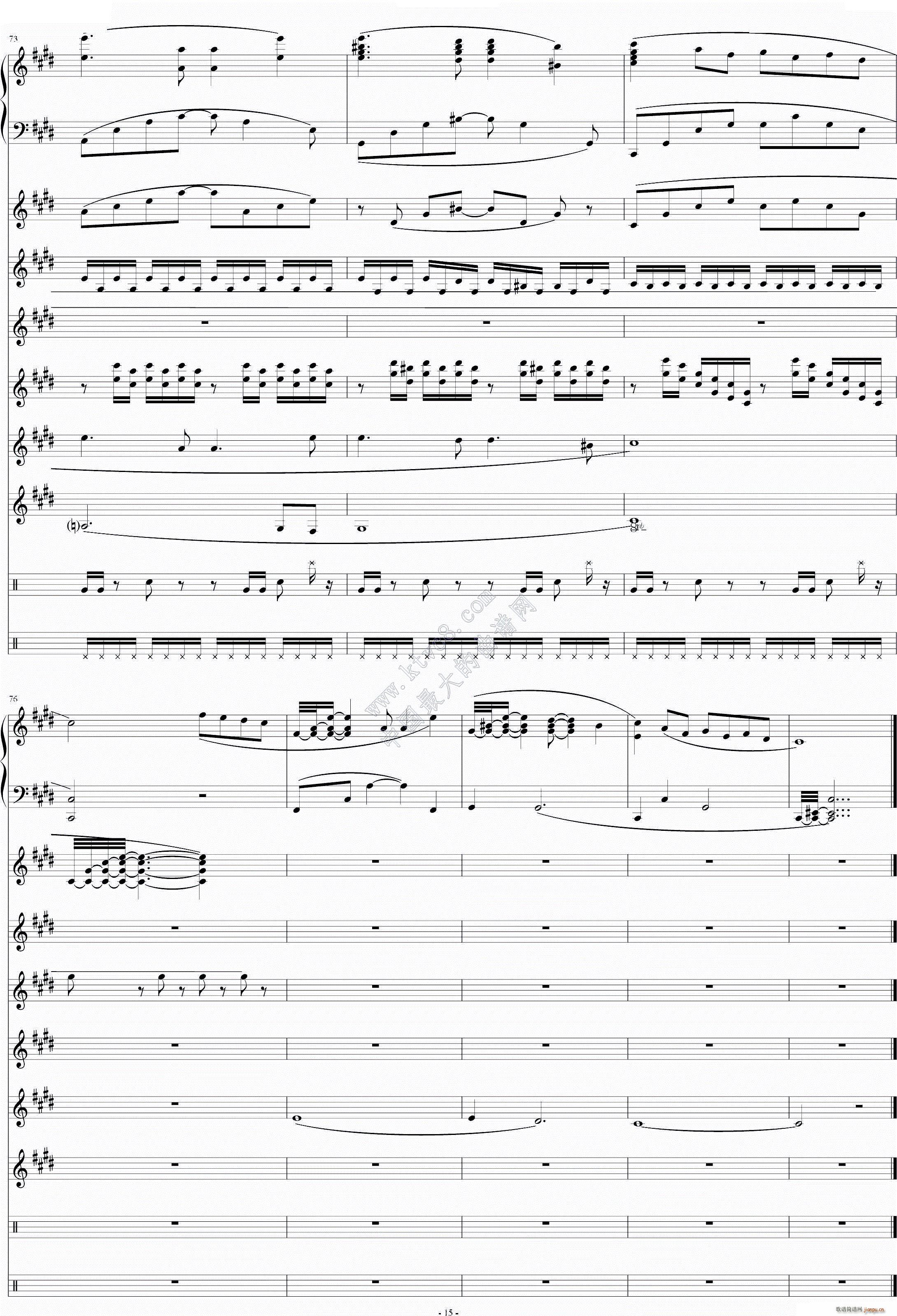 利鲁之歌 leeloos theme(钢琴谱)14