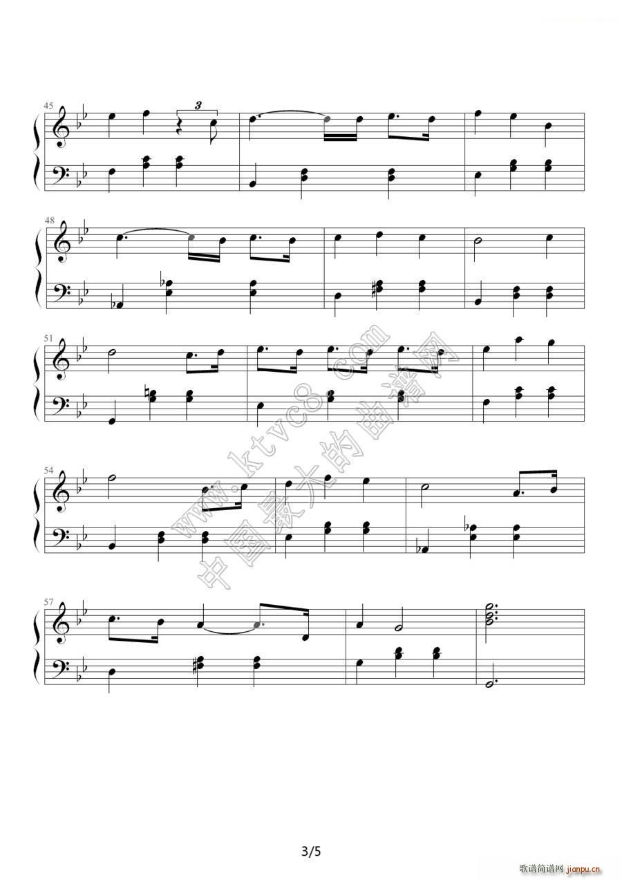 为了你 Because of You 韩剧 冬季恋歌 插曲(钢琴谱)3