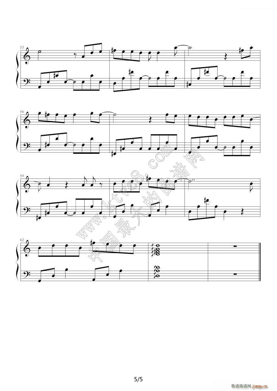 情非得已 richardson改编版(钢琴谱)5