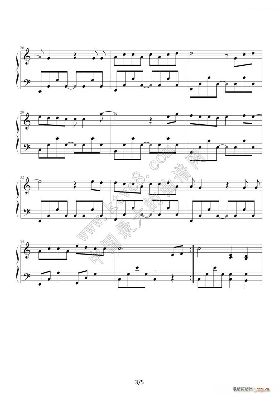 情非得已 richardson改编版(钢琴谱)3