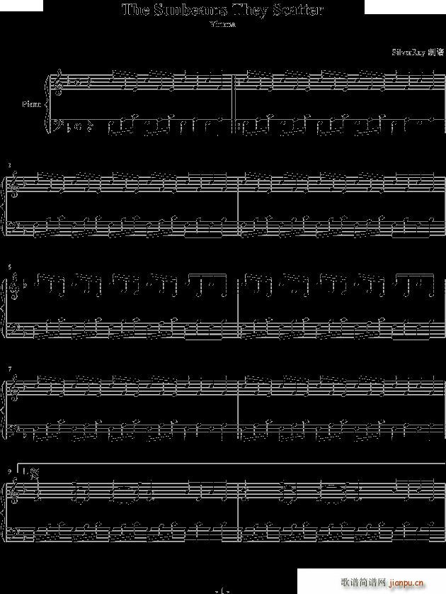 the sunbeams they scatter(钢琴谱)1
