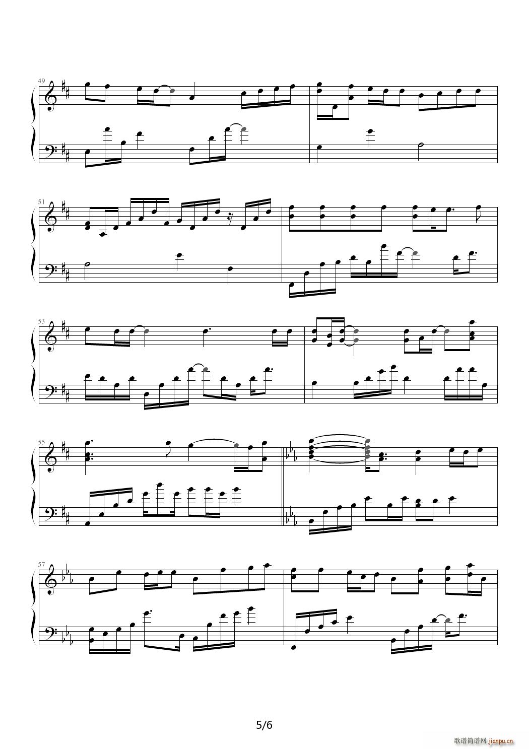 Farewells Heaven G调(钢琴谱)5