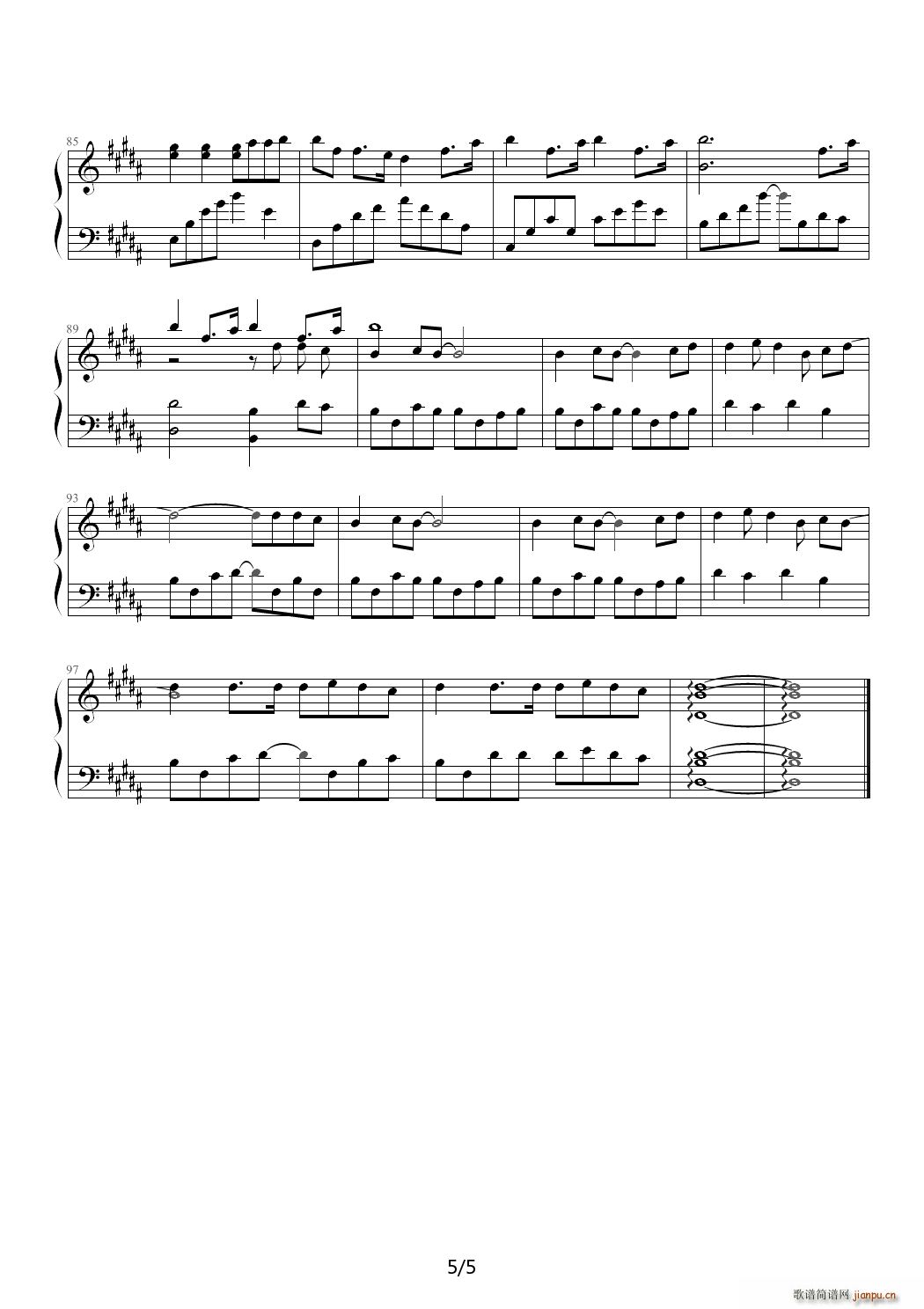 晴れ时计 晴日时钟 B调(钢琴谱)5