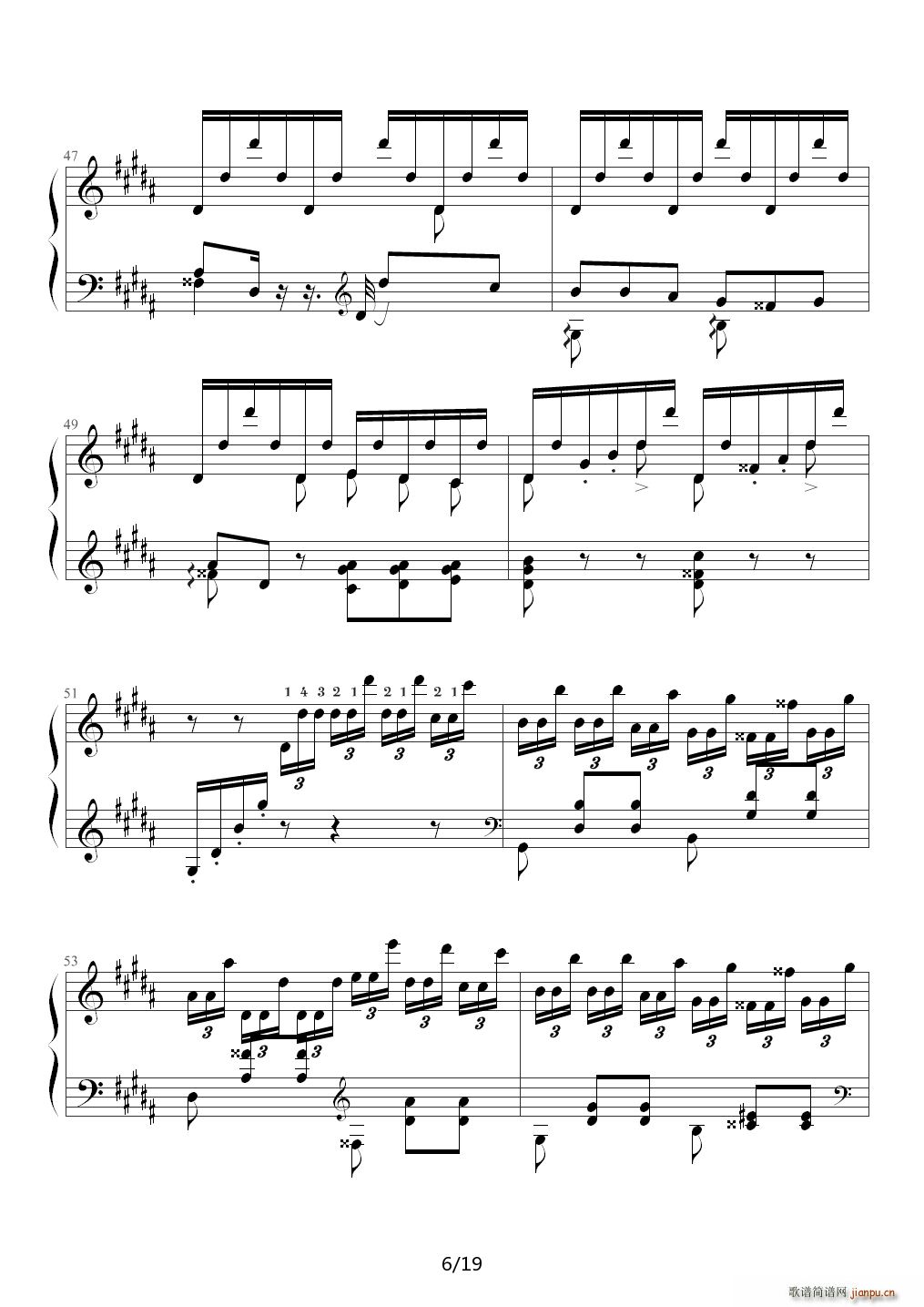 钟 帕格尼尼大练习曲III 李斯特 B调(钢琴谱)6